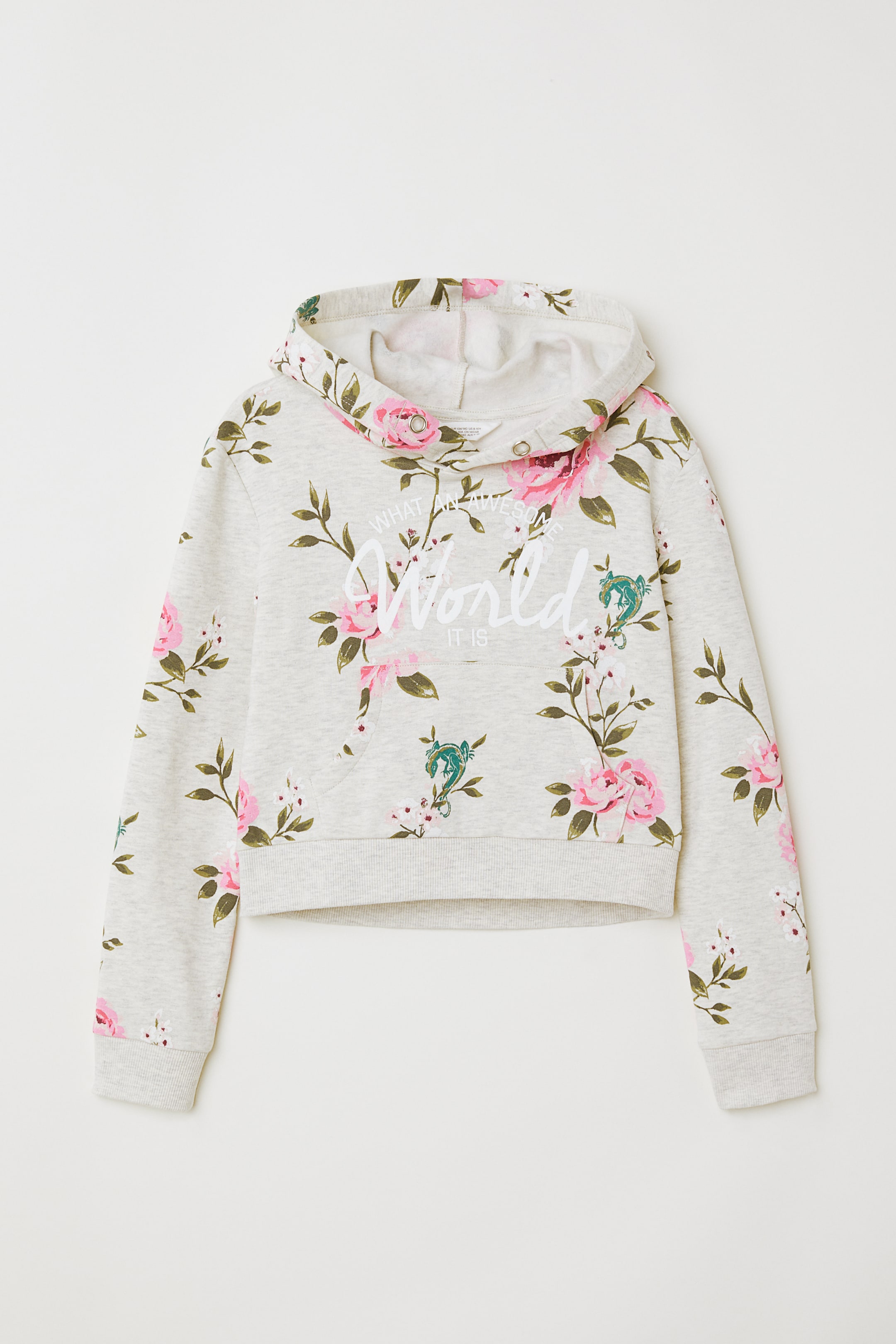 View larger image: Short Hoodie - Light gray melange - Kids | H&M US 1