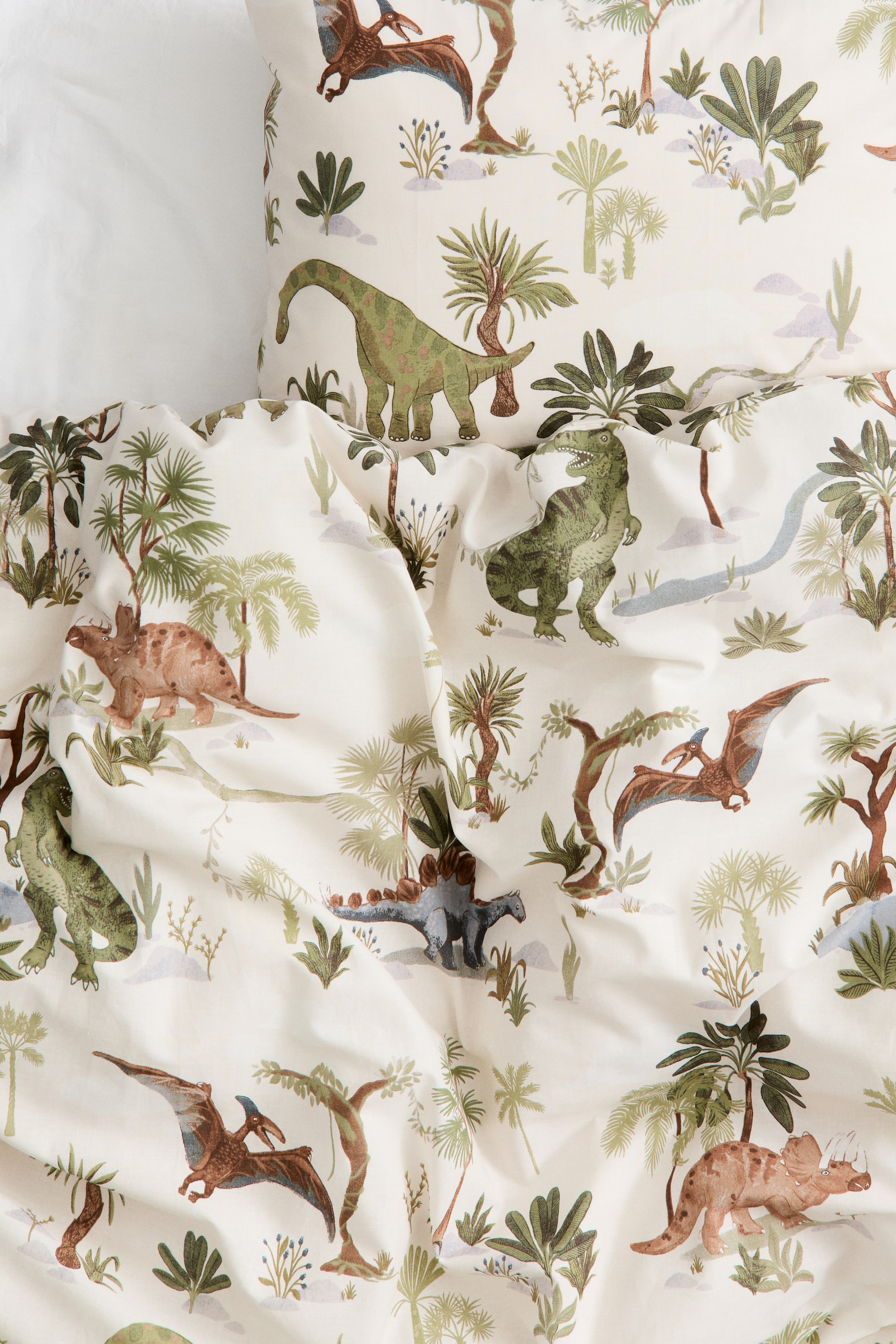 Zobrazit větší obrázek: Vzorovaná sada povlečení na jednolůžko - Light beige/Dinosaurs - HOME | H&M CZ 5