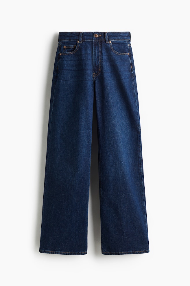 Wide High Waist Jeans - Navy denim blue/Light denim blue/Dark denim blue/Light denim blue/Dark denim blue/Navy denim blue/Denim blue/Light denim blue/Denim blue/Light denim blue/Dark denim grey/Light denim blue/Dark brown/White/Navy denim blue/Dark brown/White/Denim blue/Light denim blue/Light denim blue/Dark denim blue/White/Denim blue/Black - 1