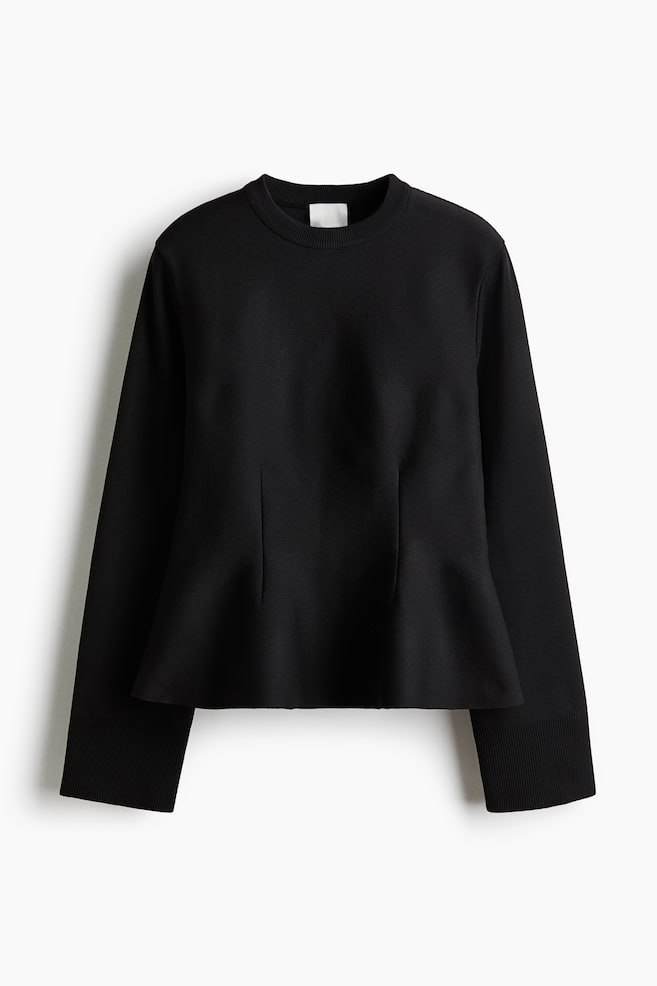 Peplum Top - Black - 1