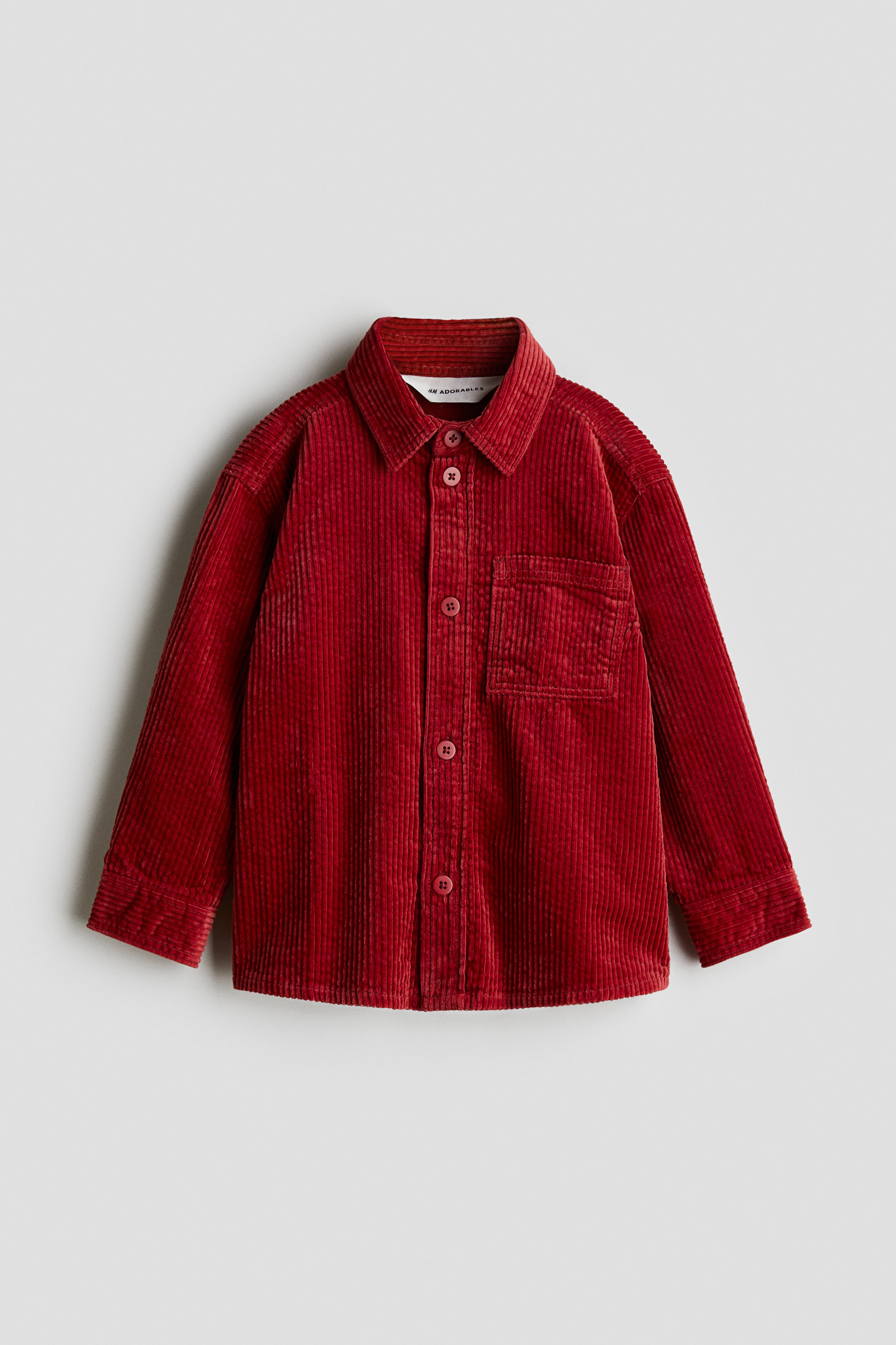 Corduroy cotton overshirt - Red