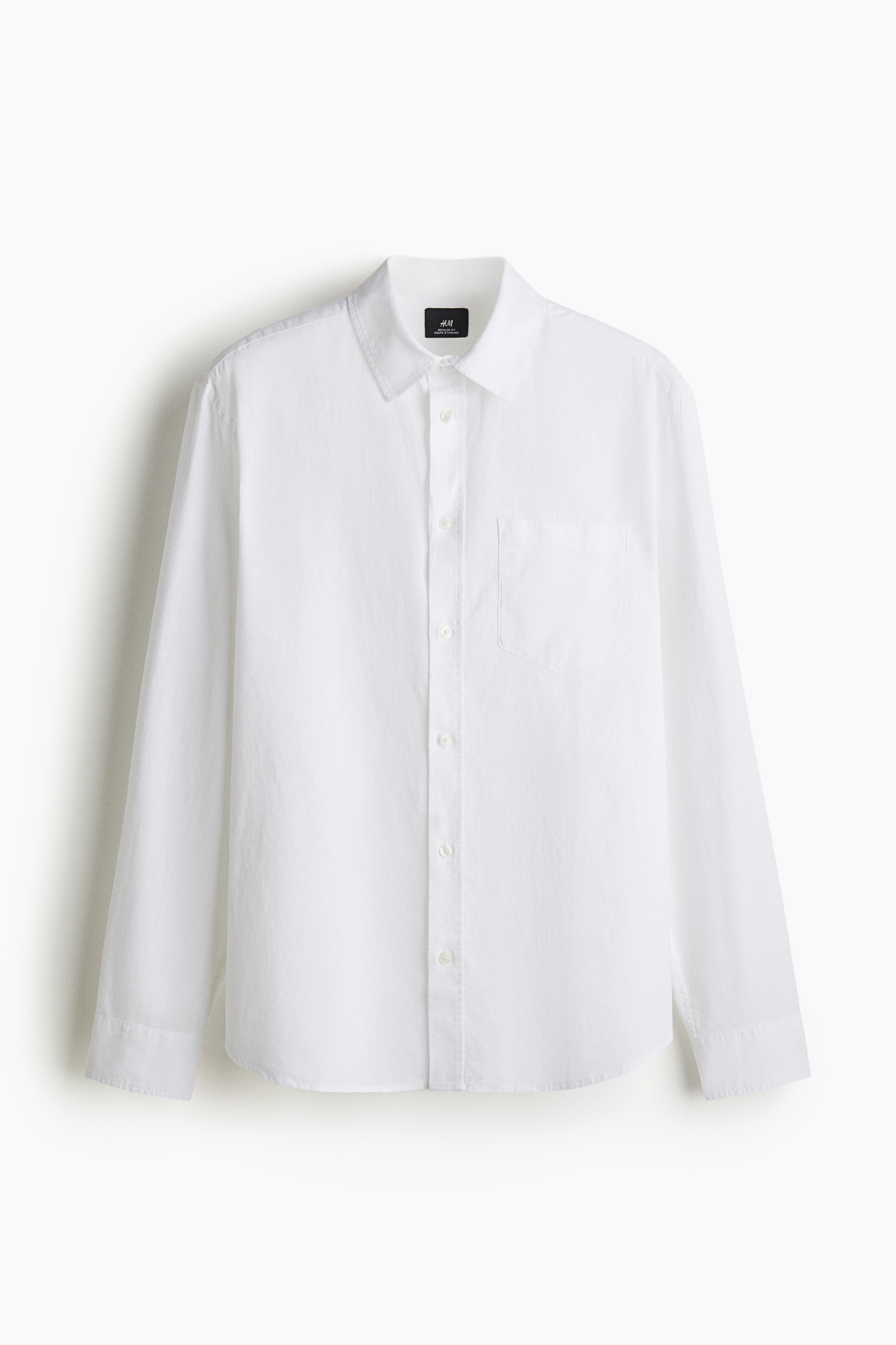 Regular Fit Linen-blend shirt - White/Beige/Light blue/Dark green/Bright blue