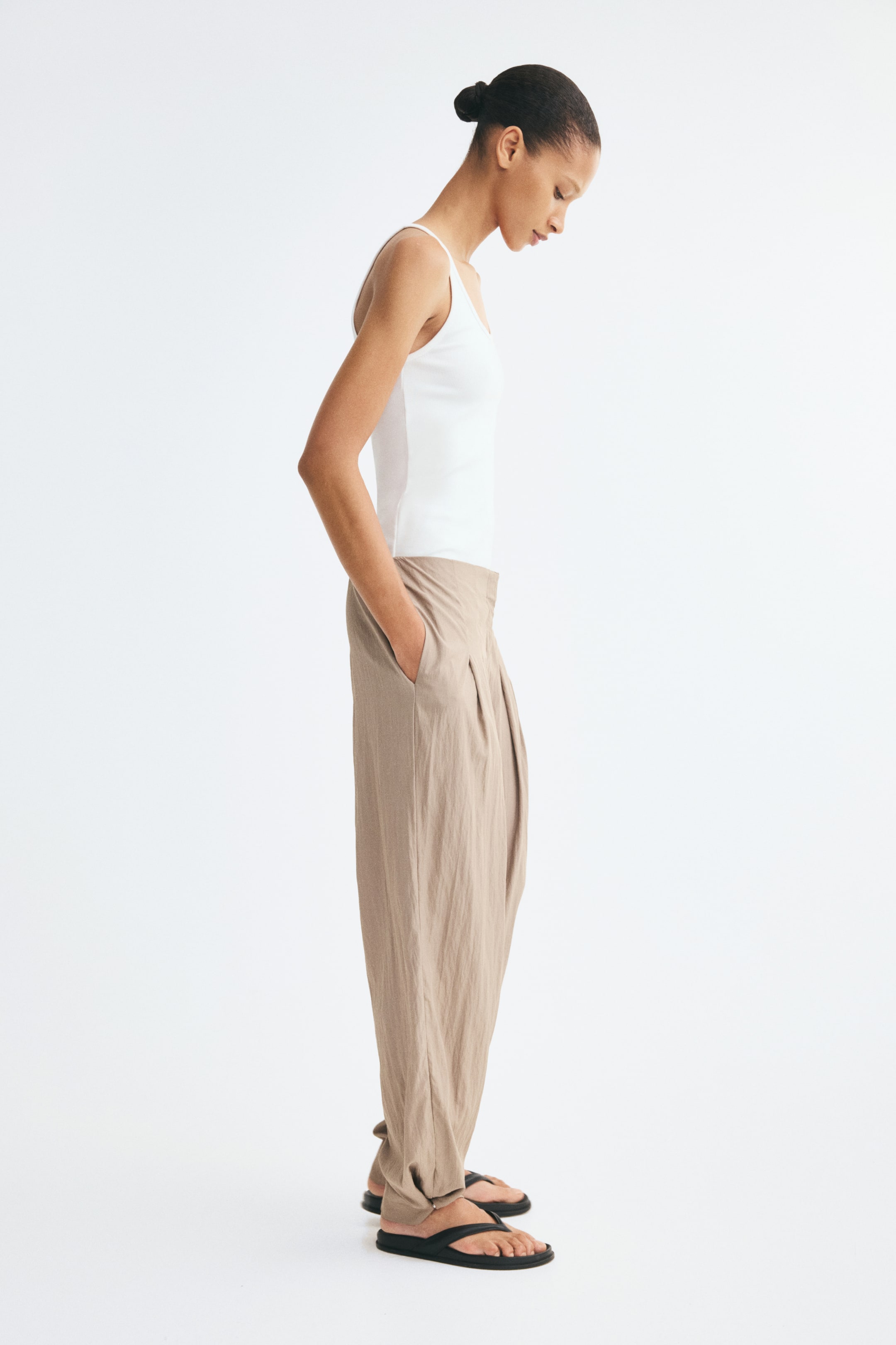 Pleated Viscose-Blend Pants