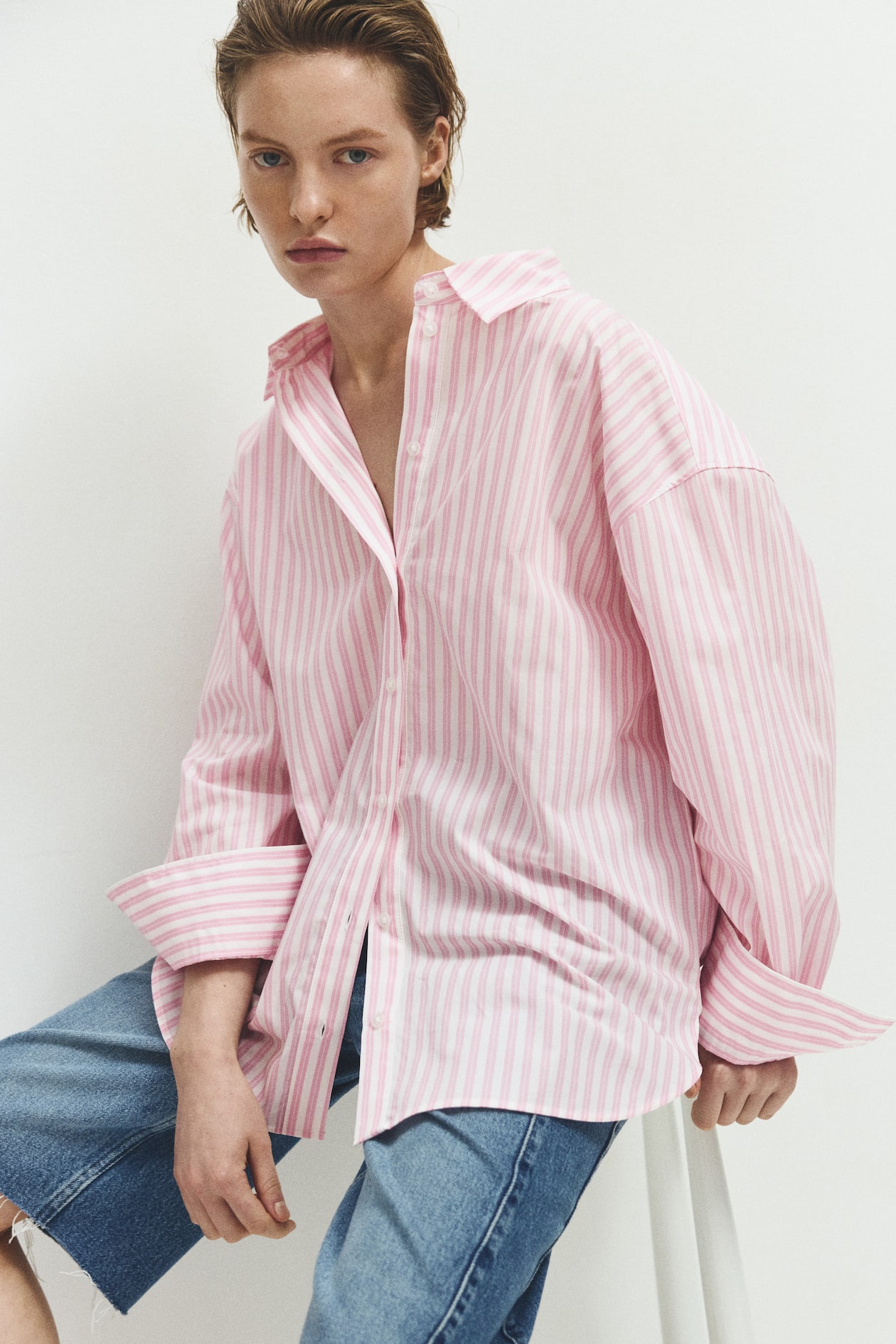 pink dress shirt Boden Women's Sienna Cotton in 30 waist Pink Signature Twill Shirt -