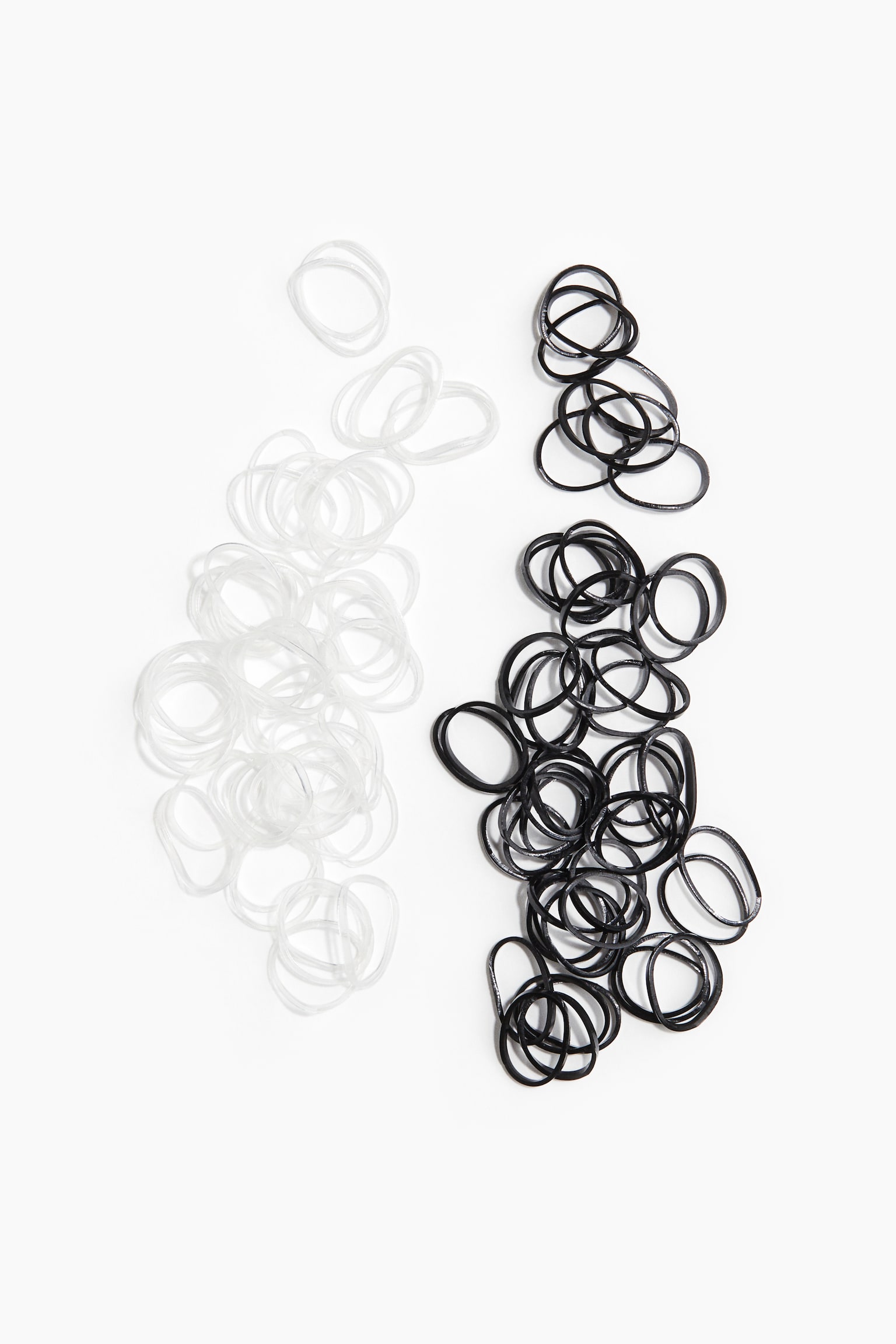 100-pack mini hair elastics - Black/Transparent - 2