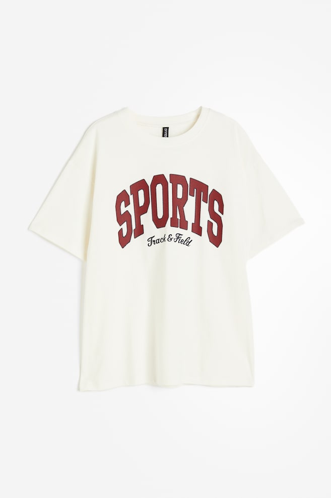 Oversized T-shirt med tryck - Crèmevit/Sports/Crèmevit/Nevada/Mörkgrå/Detroit/Vit/Race/dc/dc/dc/dc - 2