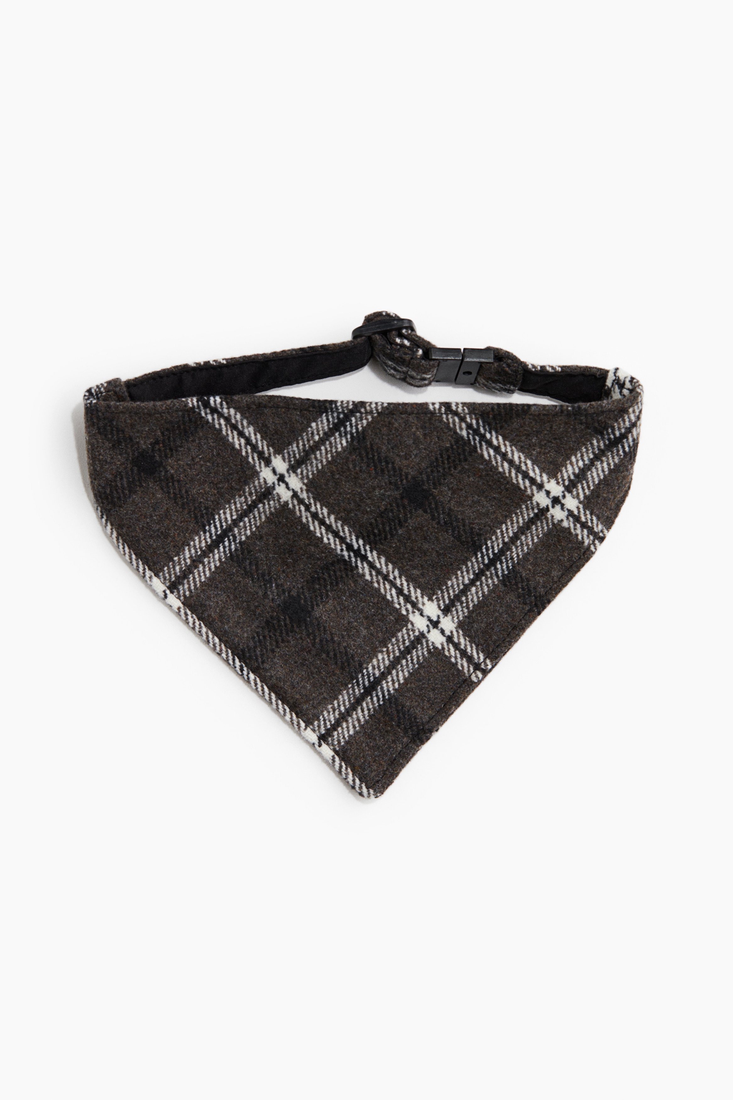 Dog Scarf - Dark gray/plaid/Pale pink/plaid