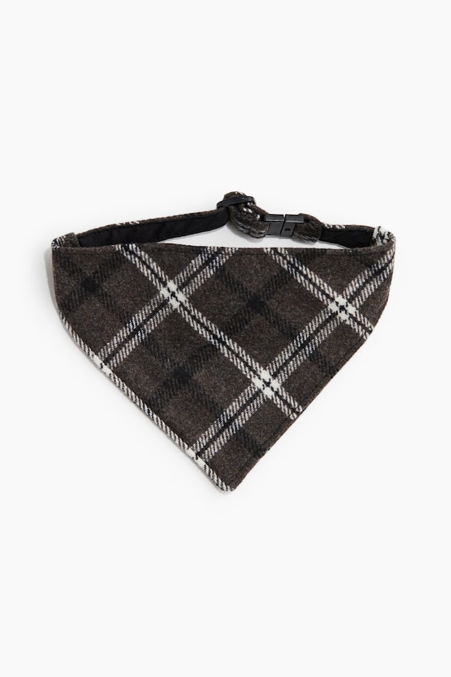 Dog Scarf - Dark gray/plaid/Pale pink/plaid - 1