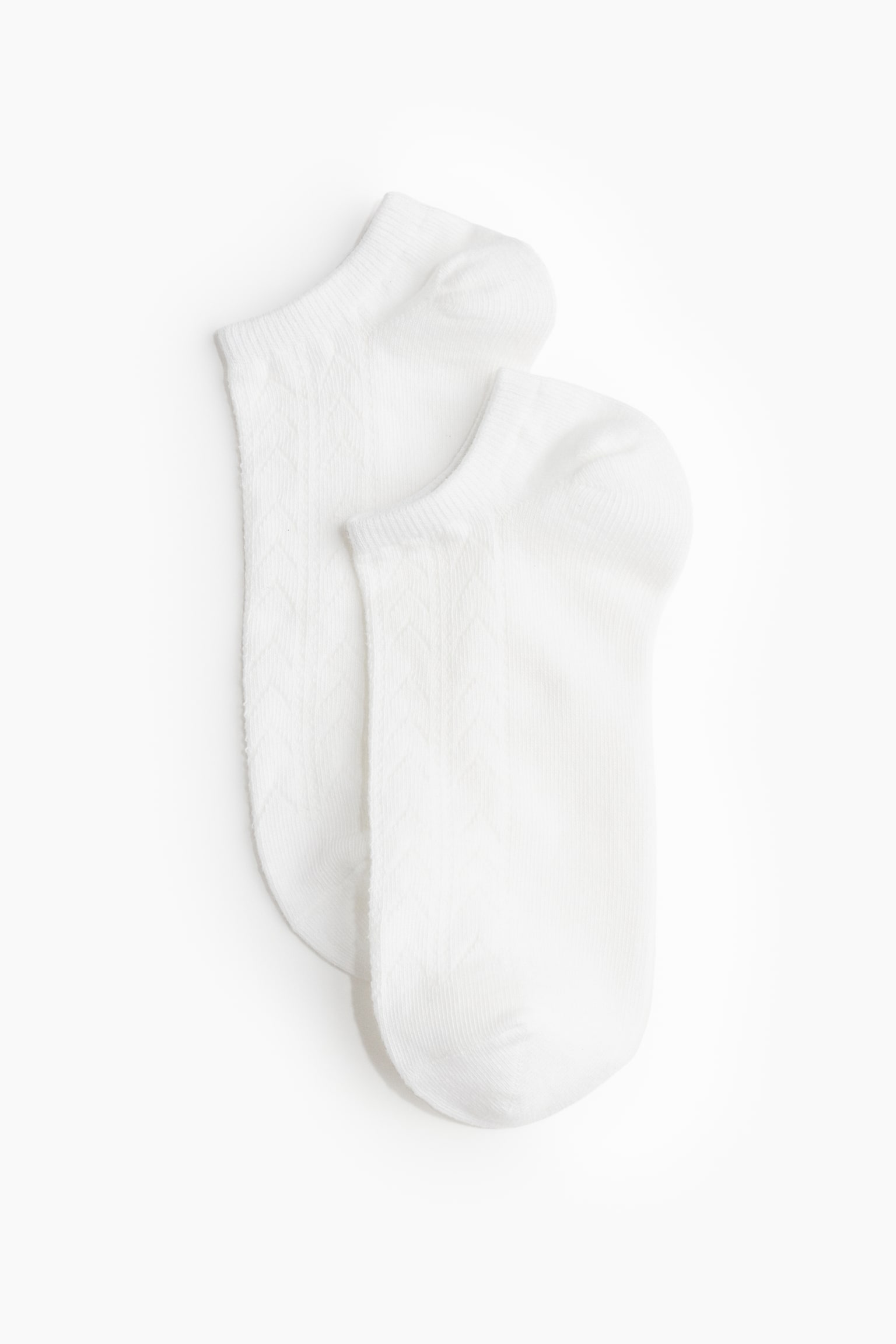 7-pack ankle socks - White/White/Stripe/Cream/Small flowers/White/Light grey marle - 2