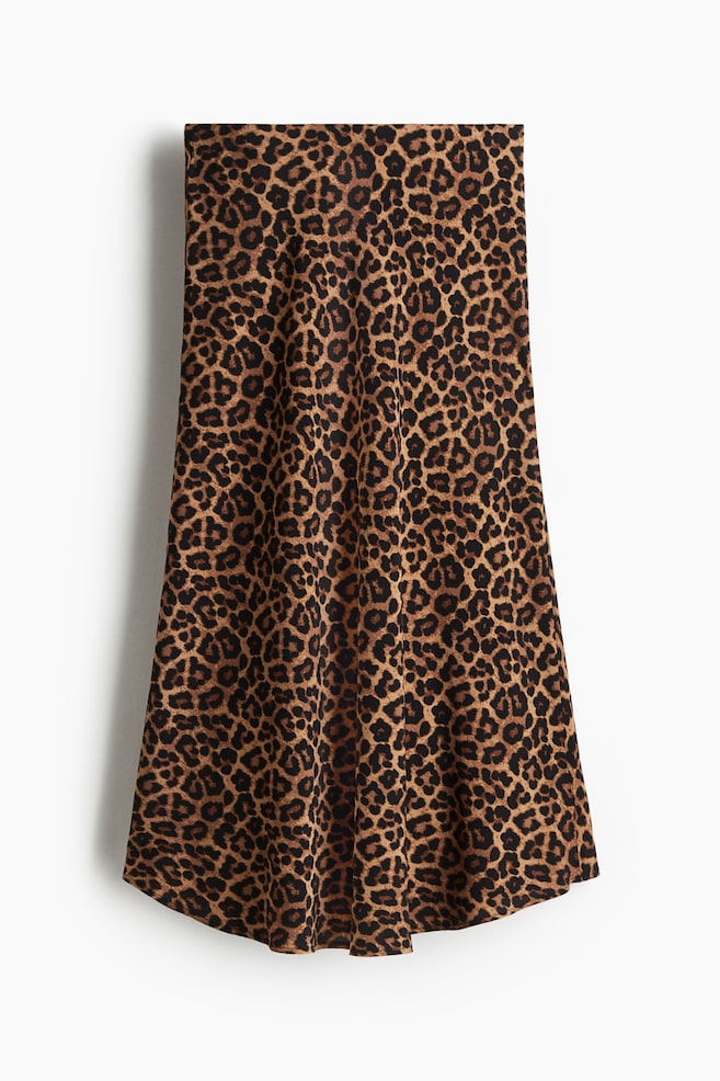 Ausgestellter Sliprock - Dunkelbeige/Leopardenprint/Rot/Beige - 1