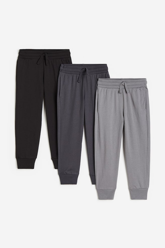 Lot de 3 pantalons jogger - Gris/gris foncé/Bleu marine/gris clair chiné/Bleu foncé/marron/Vert clair/vert foncé/noir - 1