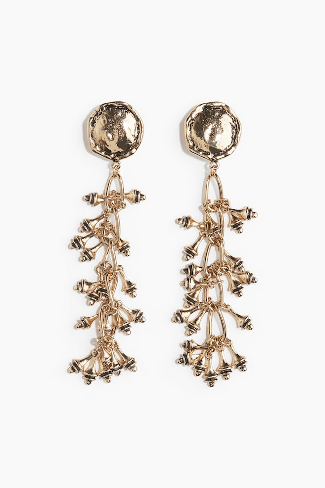 Long Cluster Earrings - Gold-colored - 1