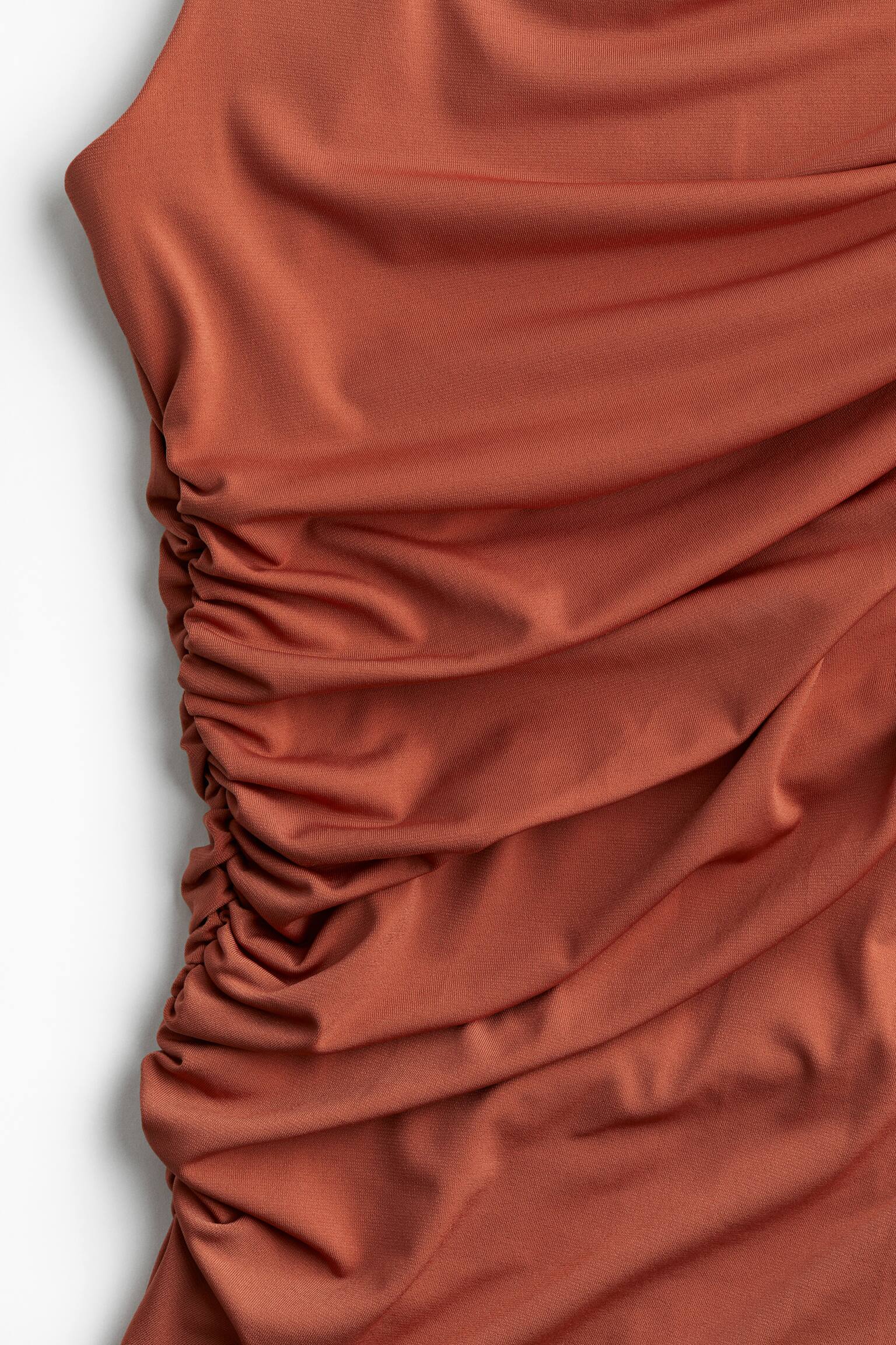 Draped Microfibre Dress - Dark orange/Dark green/Black - 3