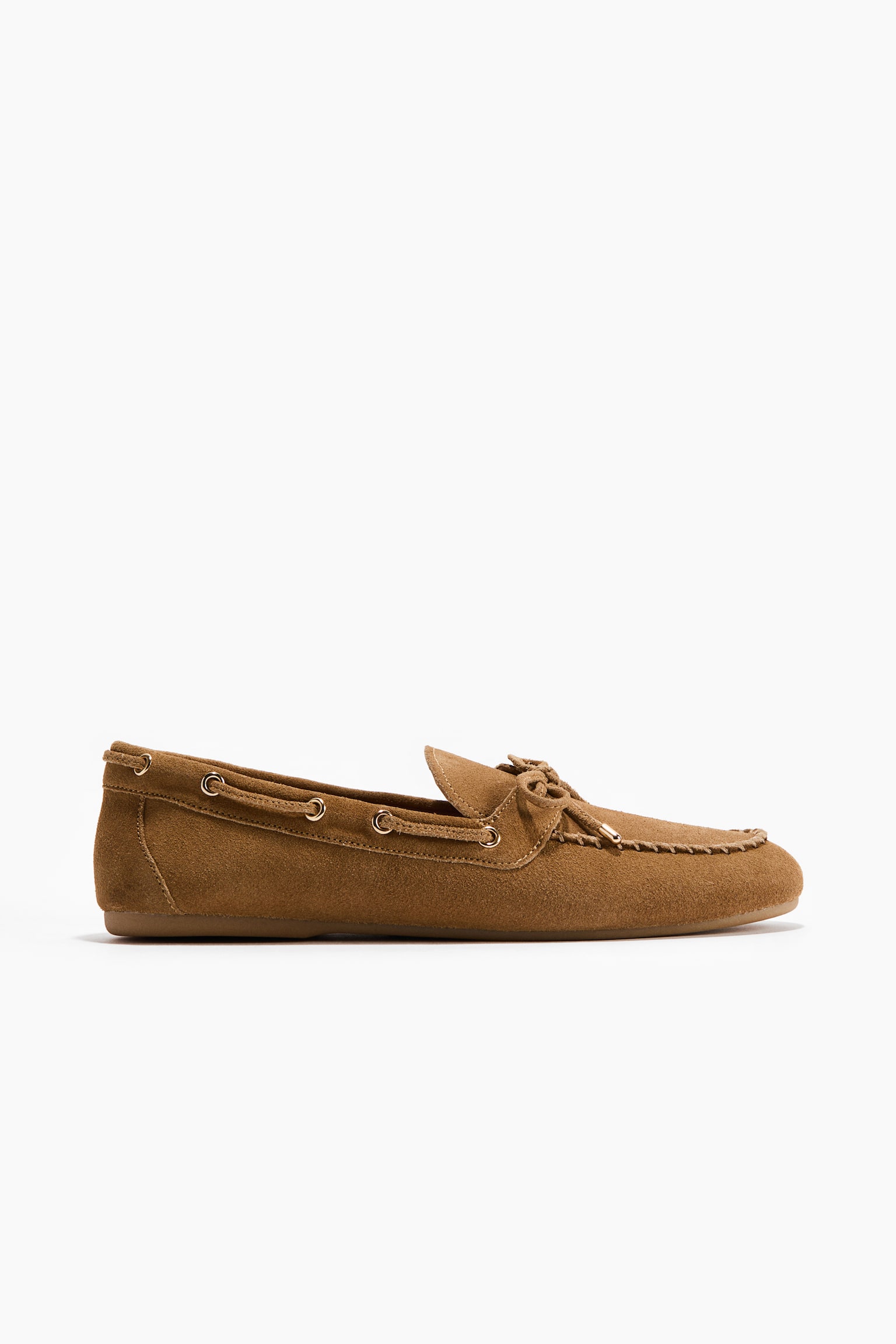 Leather deck shoes - Dark beige/White/Cowhide print/Brown/Dark beige - 4