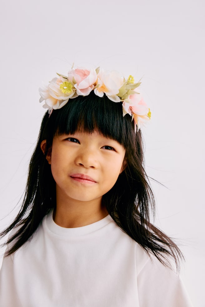 Diadeem met bloemapplicaties - Roze - 2