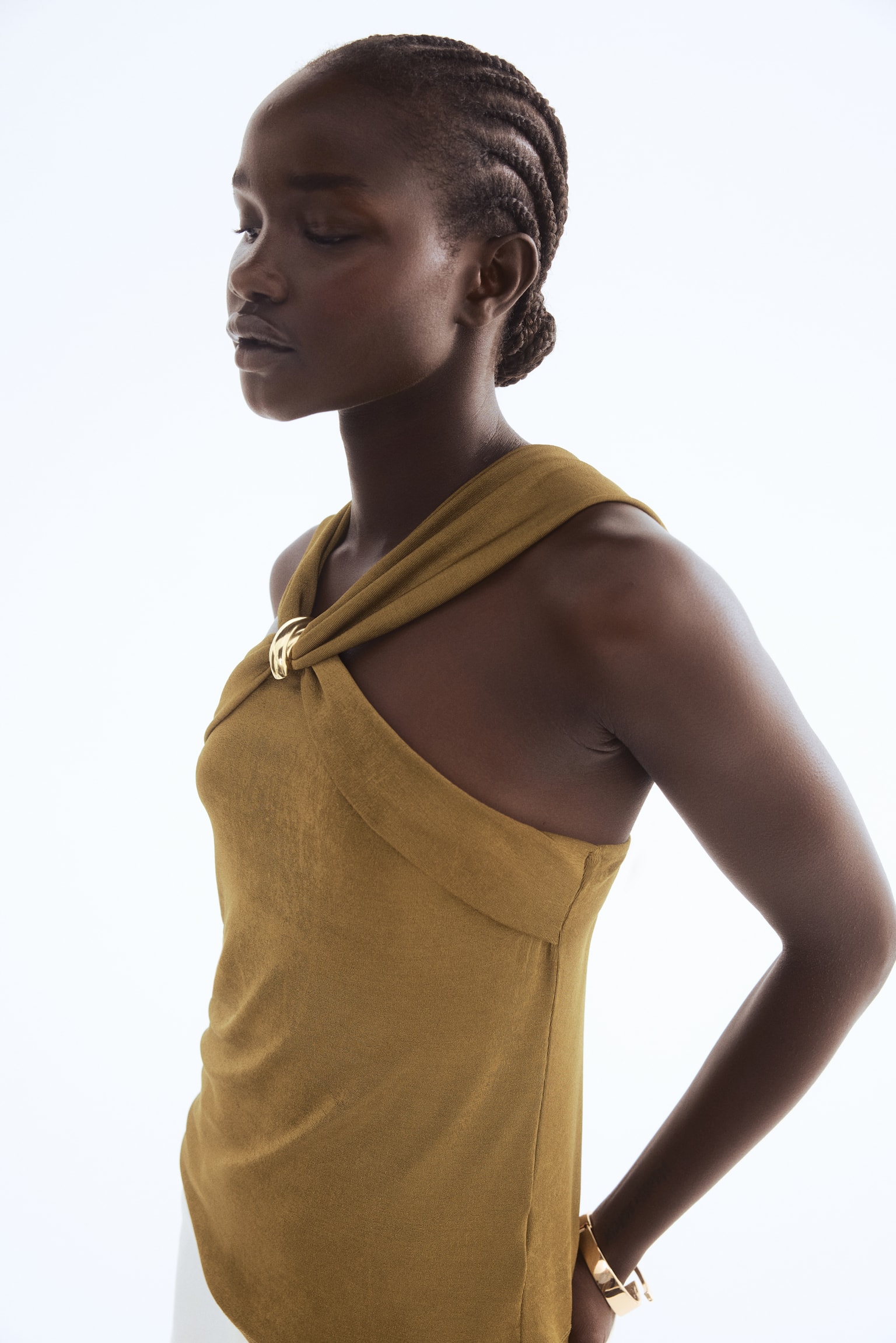 Metal Detaylı Üst - Zeytin yeşili/Paslı kahverengi - 4