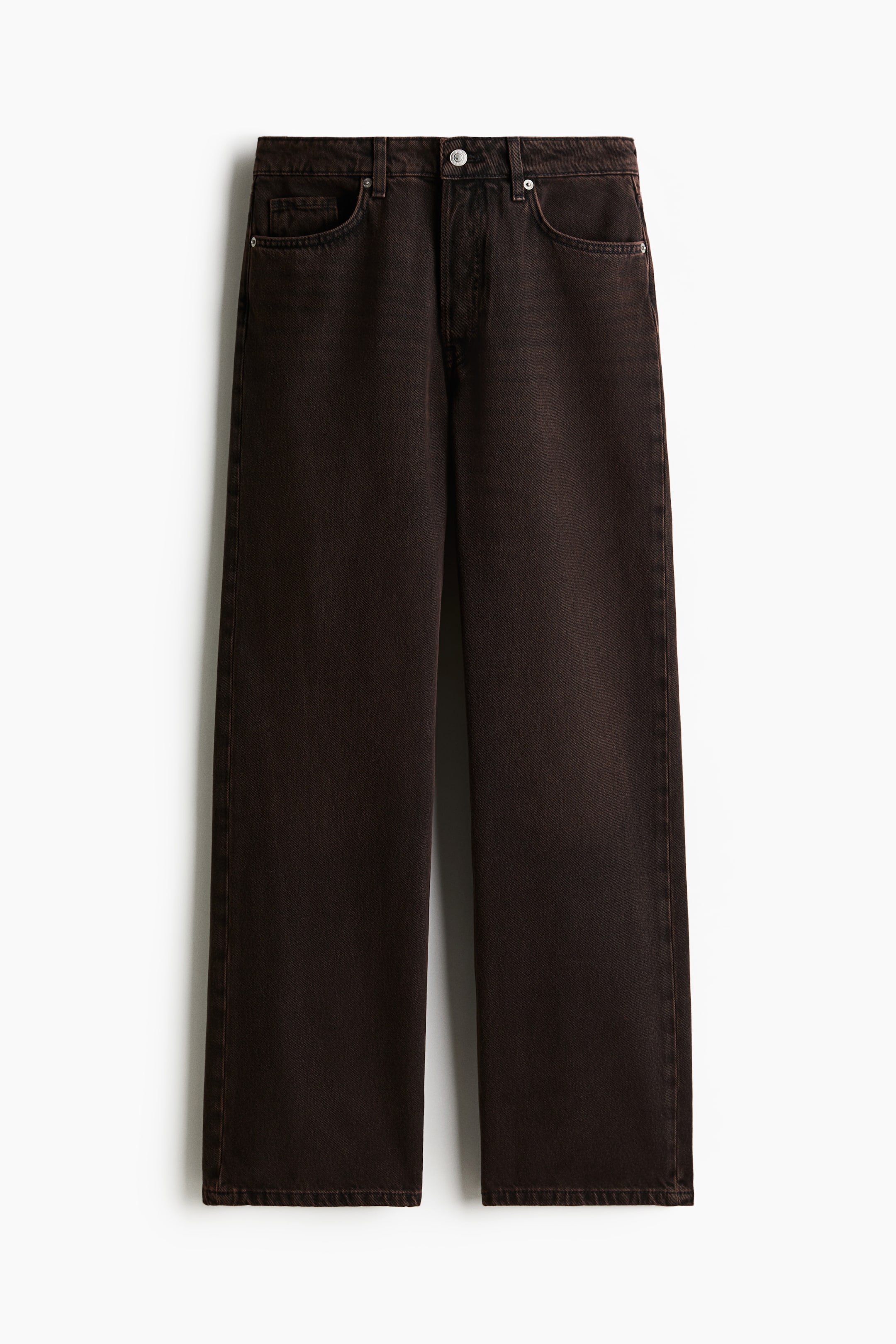 Straight Regular Jeans - Dark brown - Ladies | H&M GB 6