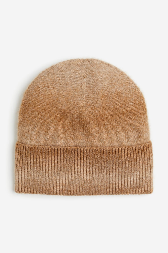 Rib-knit hat - Beige/Black/Cream - 2