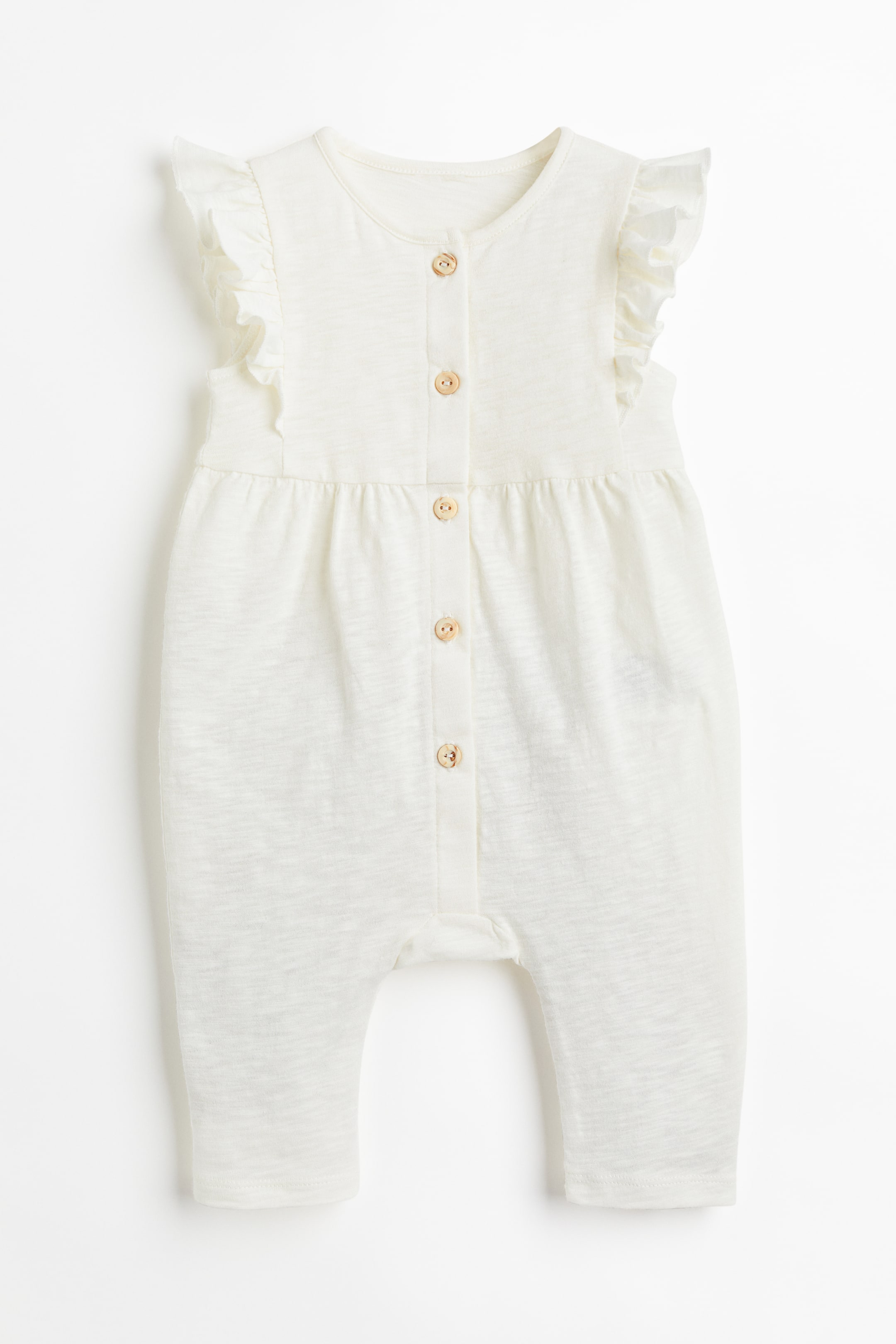 Slub jersey romper suit - Round neck - Sleeveless - White - Kids | H&M GB