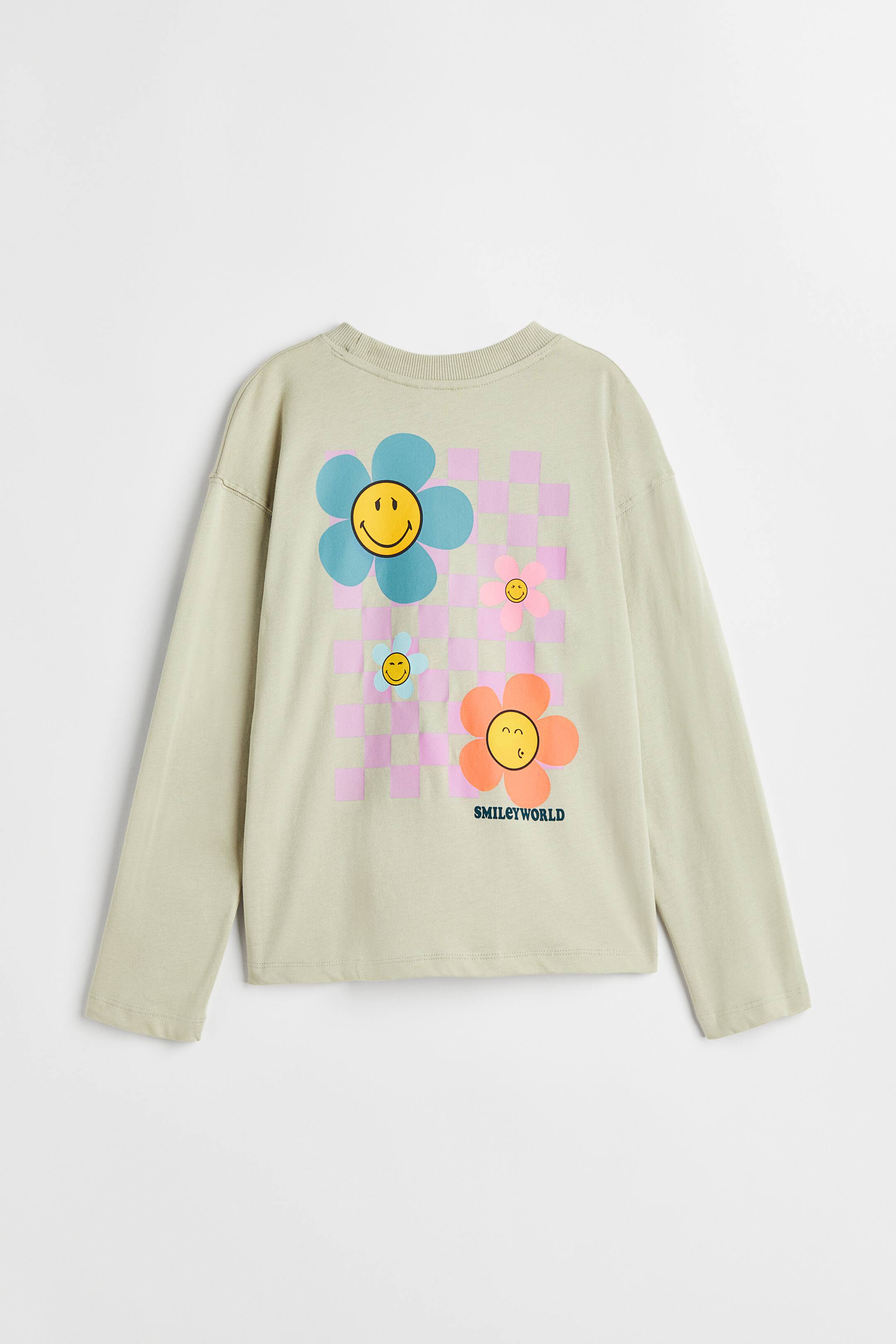 Xem ảnh lớn hơn: Áo cotton jersey in hình - Màu xanh lá nhạt/SmileyWorld® - Kids | H&M VN 1