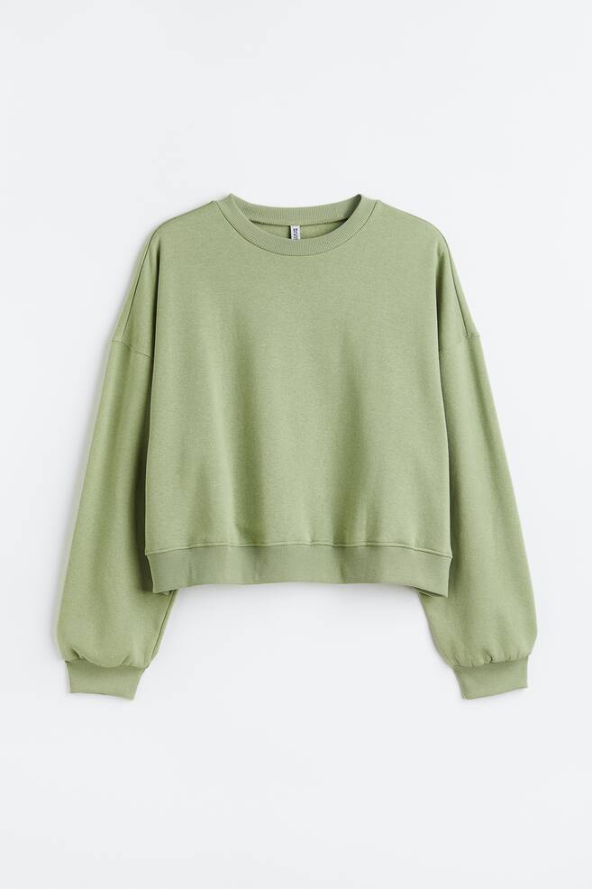 H&M+ Sweatshirt - Kakigrønn/Sort/Beige/Lys blå - 1