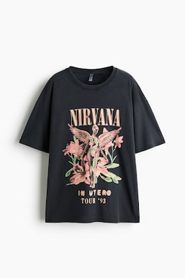 Oversized T-shirt med tryck