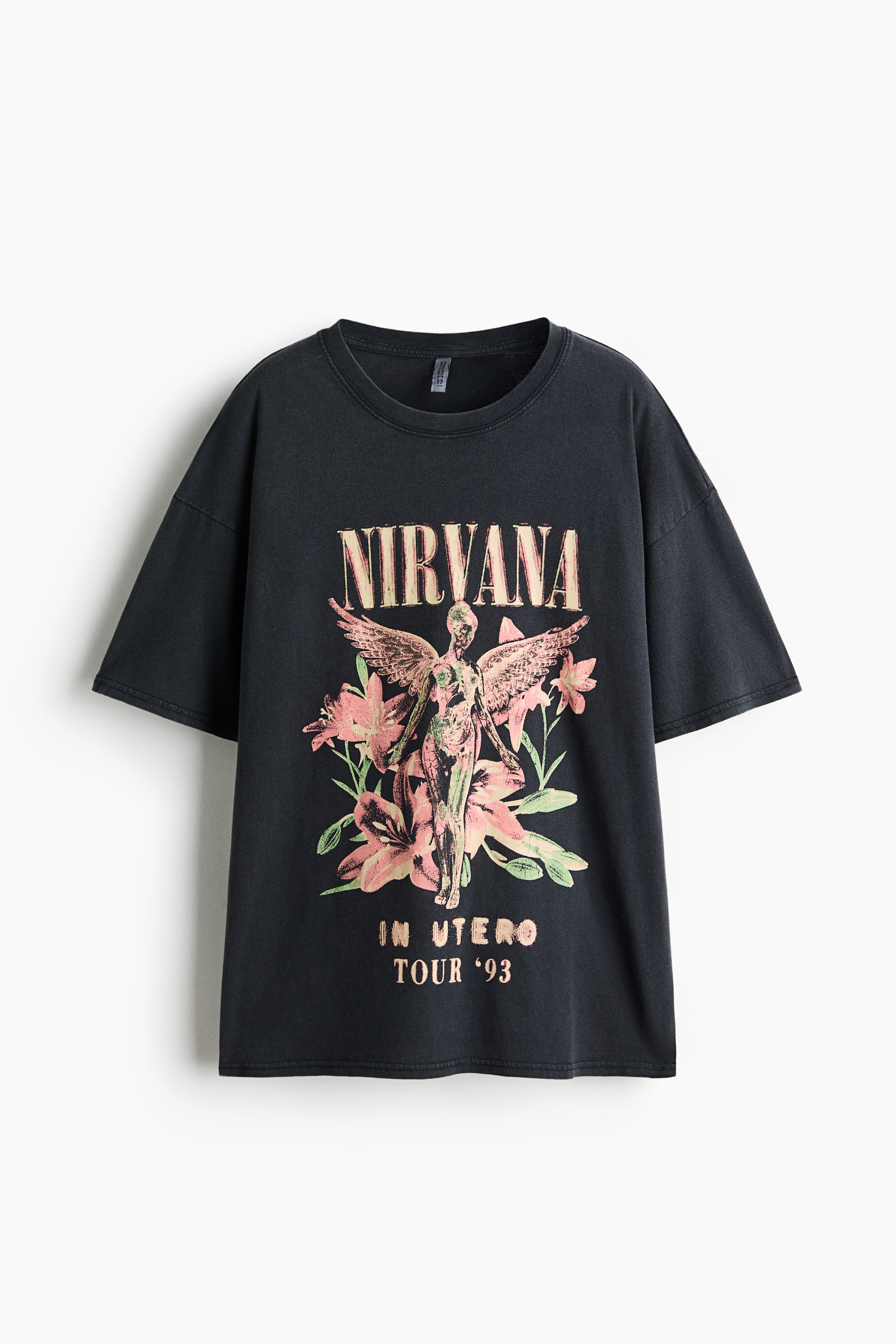 View larger image: Oversized printed T-shirt - Black/Nirvana - Ladies | H&M 1