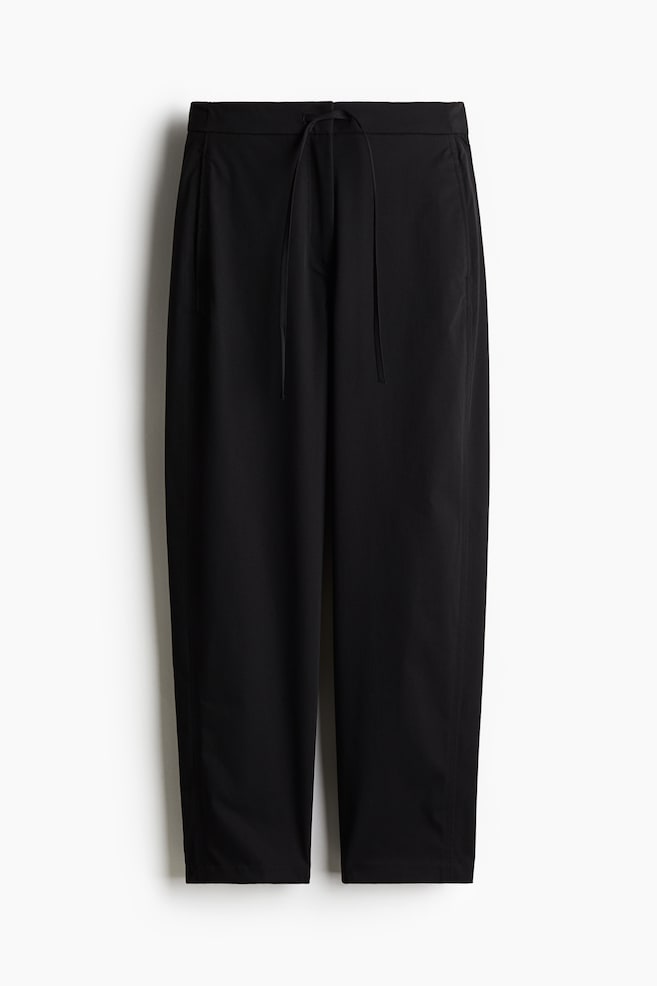 Pantalón tobillero con pernera barrel - Negro/Crema - 1