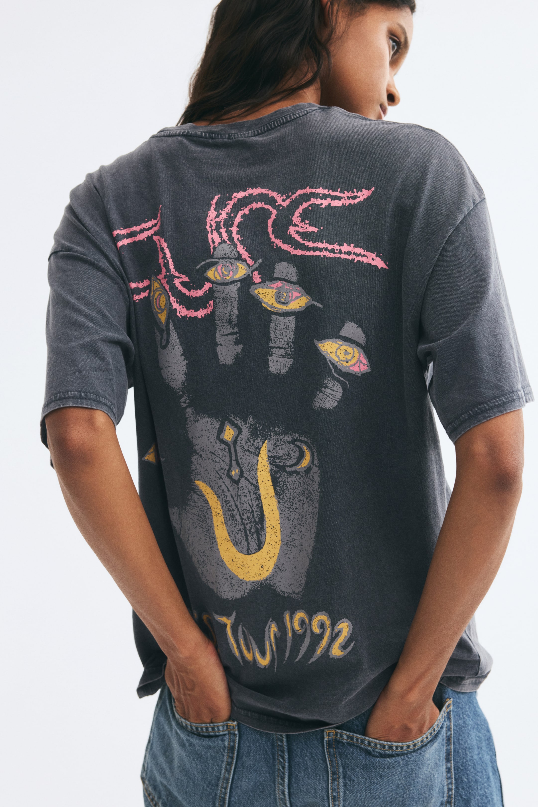 Agrandir l'image: T-shirt oversize imprimé - Gris foncé/The Cure - FEMME | H&M FR 1