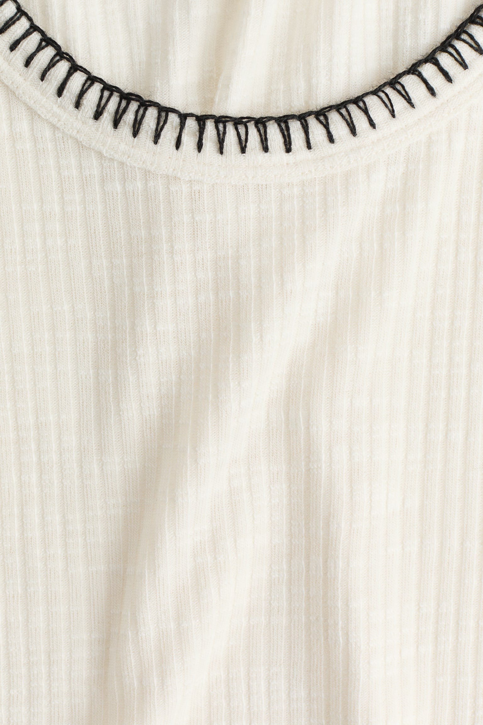 Rib-knit dress - White/Black/Black - 3