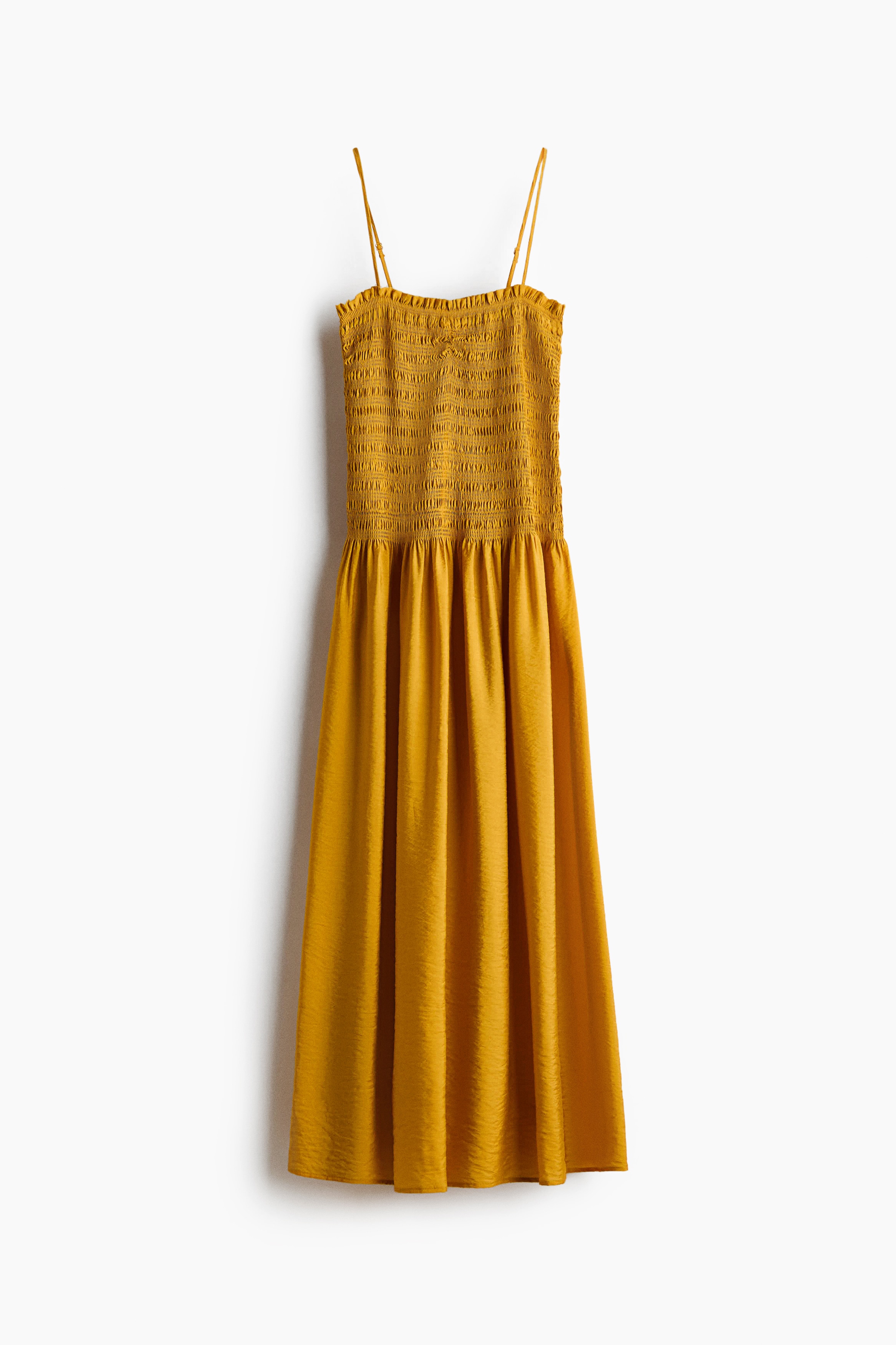 Smocked-Bodice Strappy Dress