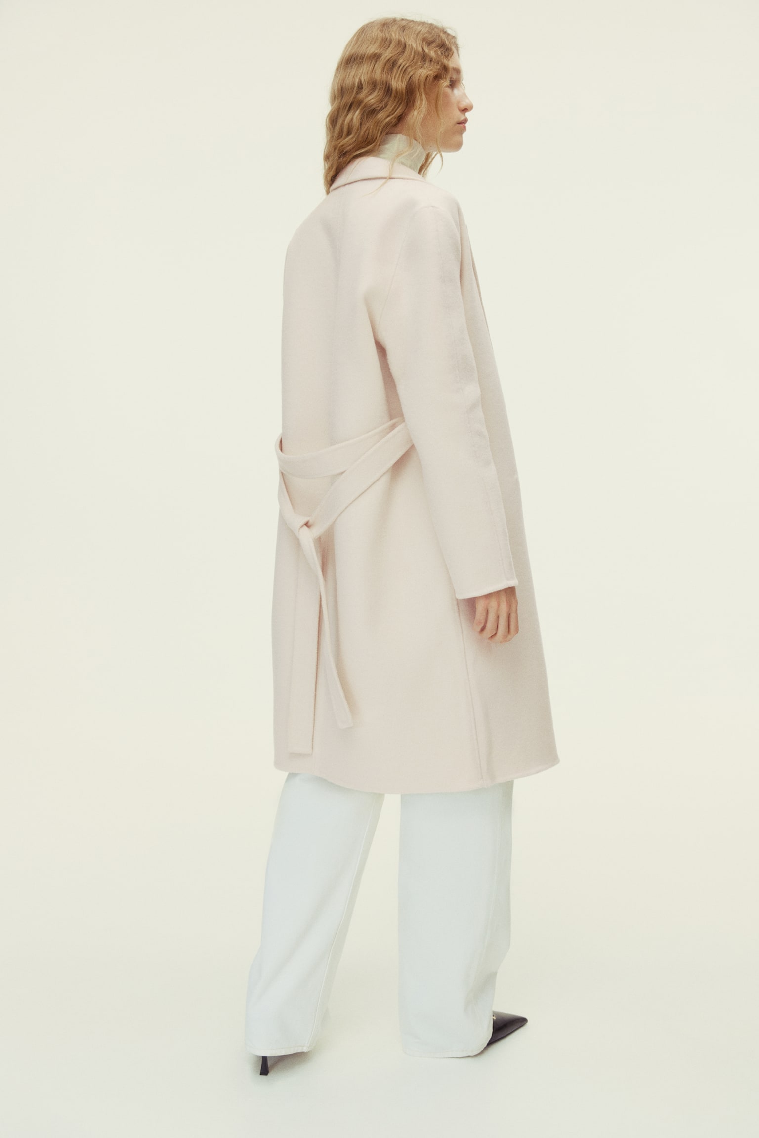 Handmade wool-blend coat - Cream - 4