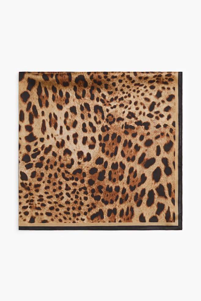 Patterned Scarf - Dark brown/Leopard print/Ivory/Floral/Pink/Patterned/Light pink/Patterned - 1