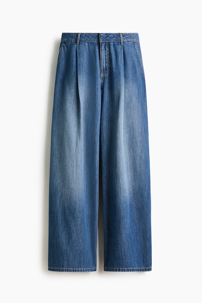 Loose Fit Wide Regular Jeans - Denim blue/Dark denim blue/Light blue - 1
