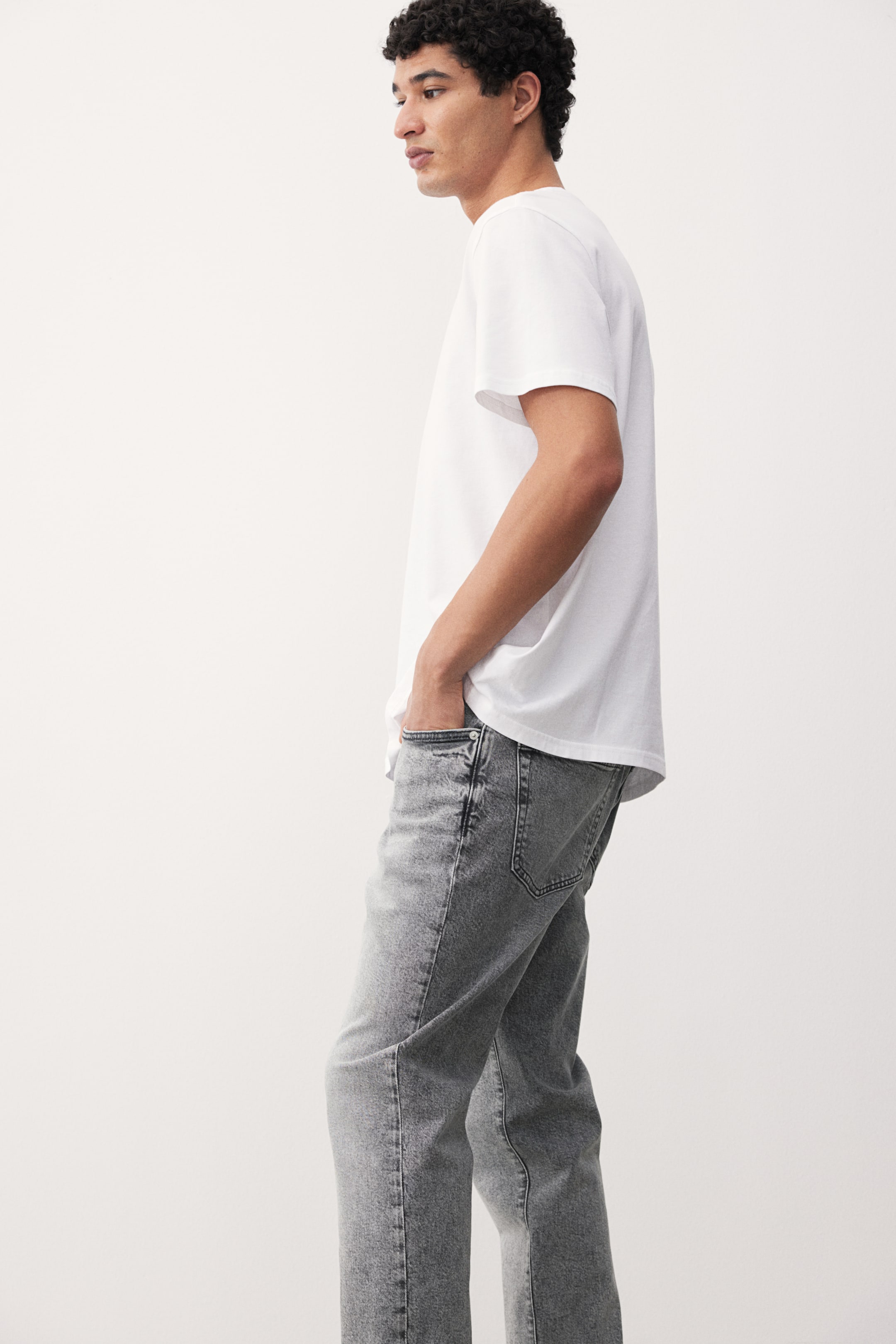 Straight Regular Jeans - Denim grey - Men | H&M GB 3