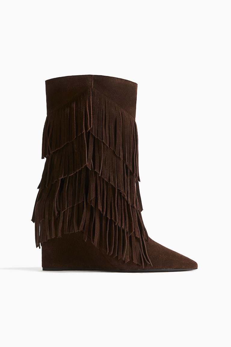 HM 25S ANKLE BOOTS IN DARK BROWN SUEDE