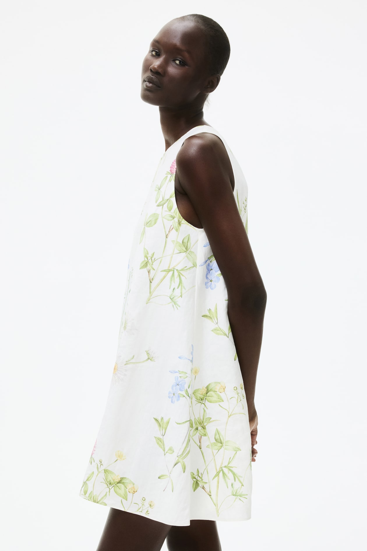 Shift dress White/Floral Ladies H&M IN