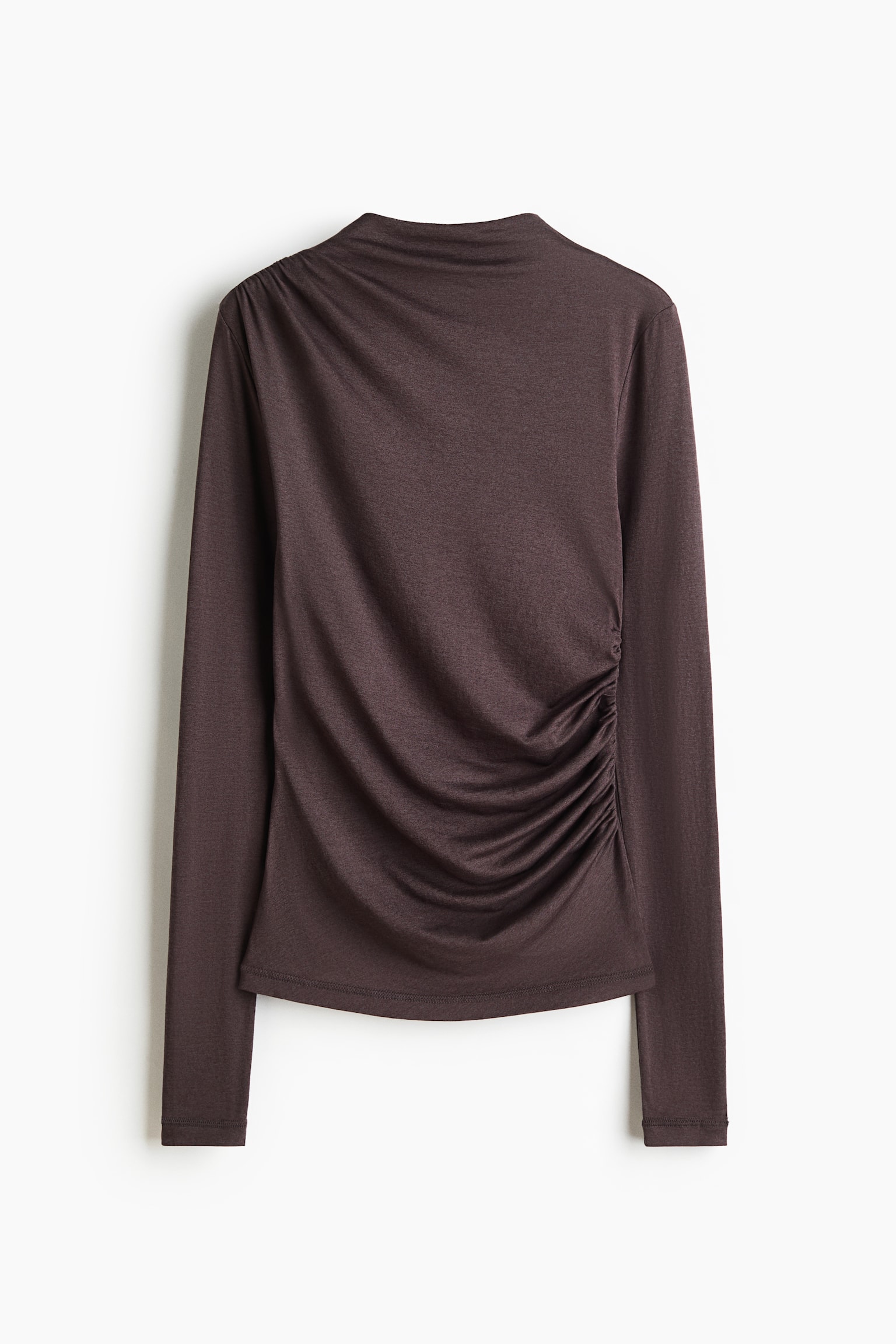 Draped silk-blend top - Truffle grey/Black - 2
