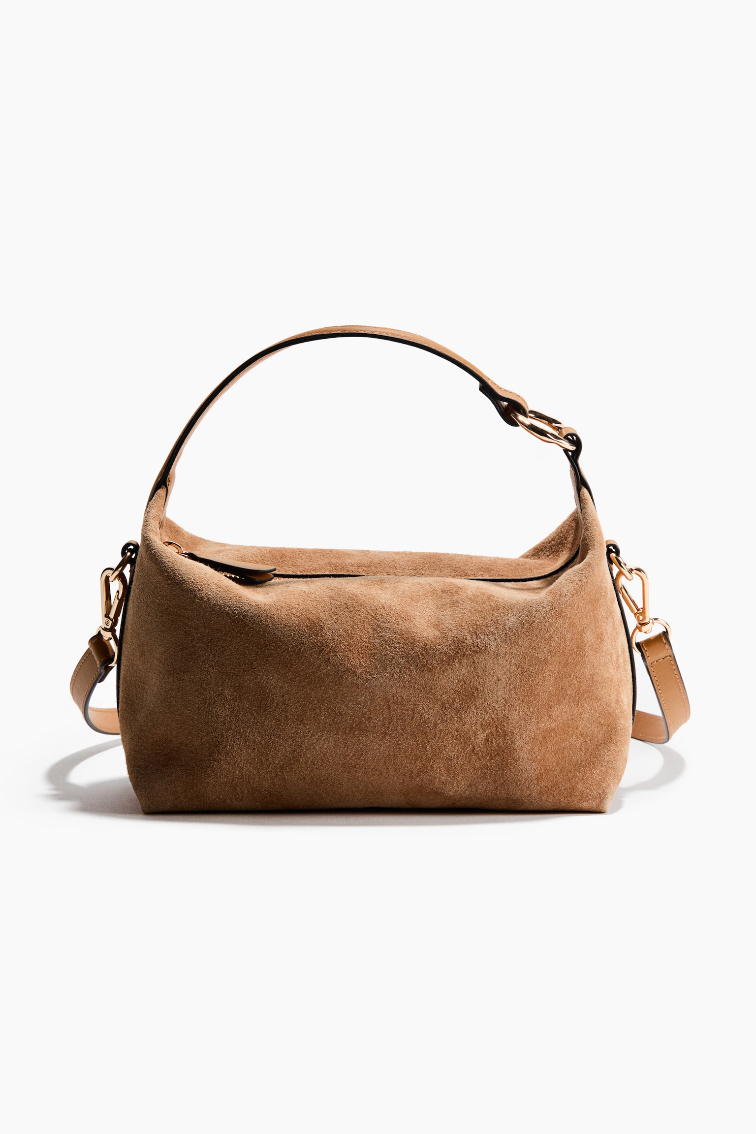 Suede crossbody bag - Beige - 2
