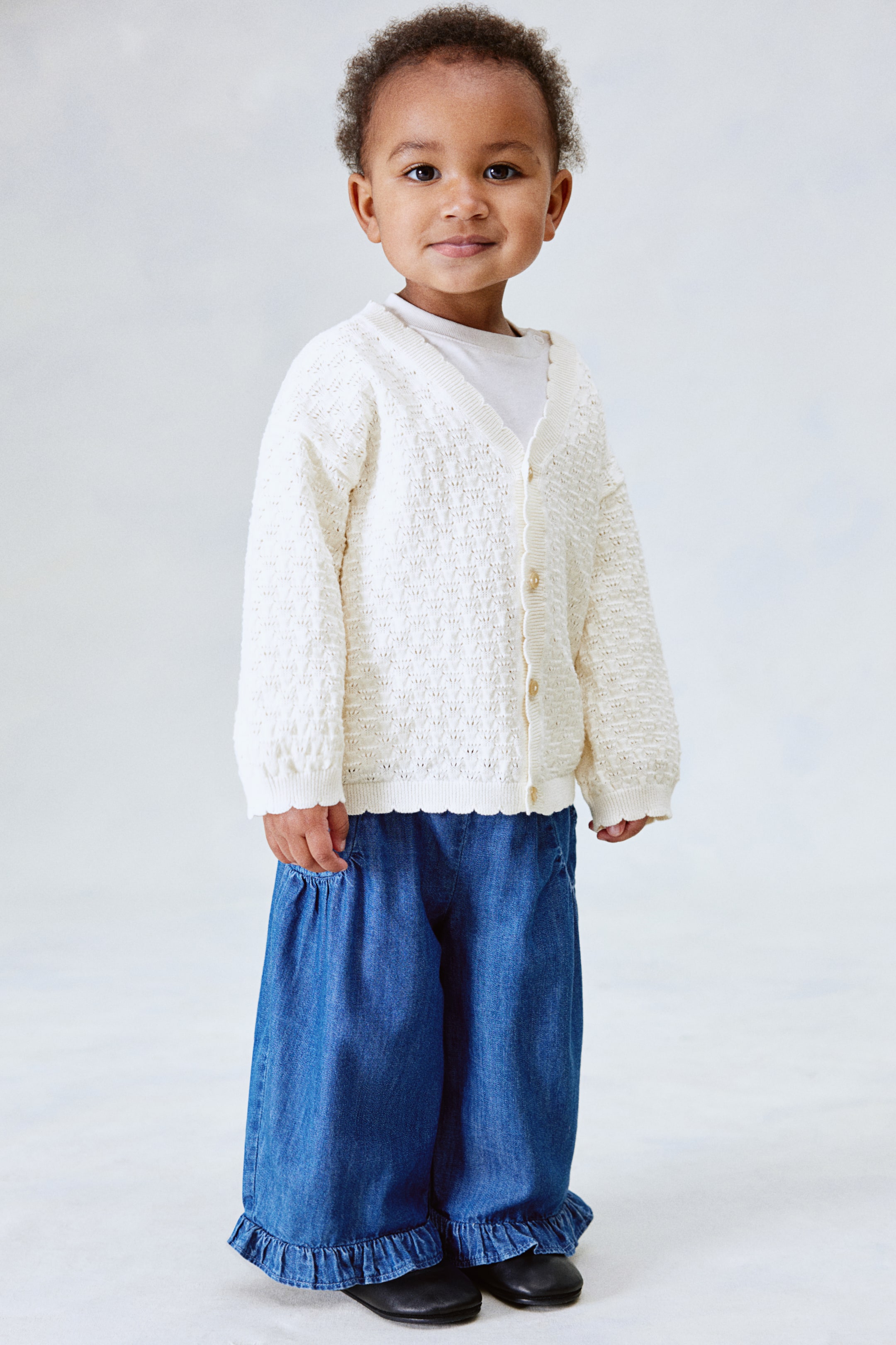 Pointelle-Knit Cotton Cardigan