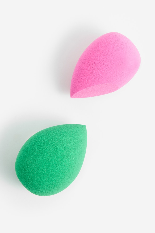 2-pack make-up sponges - Hot pink/Green/Hot pink/Red/Purple - 2
