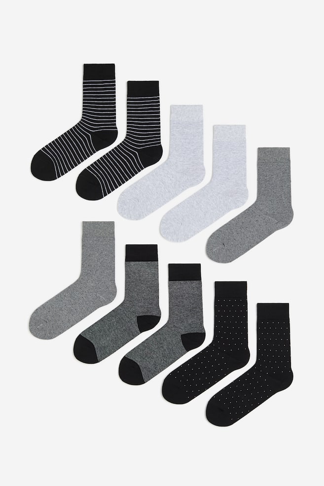 10 paria sukkia - Harmaa/Vaaleanharmaa/Musta - 1