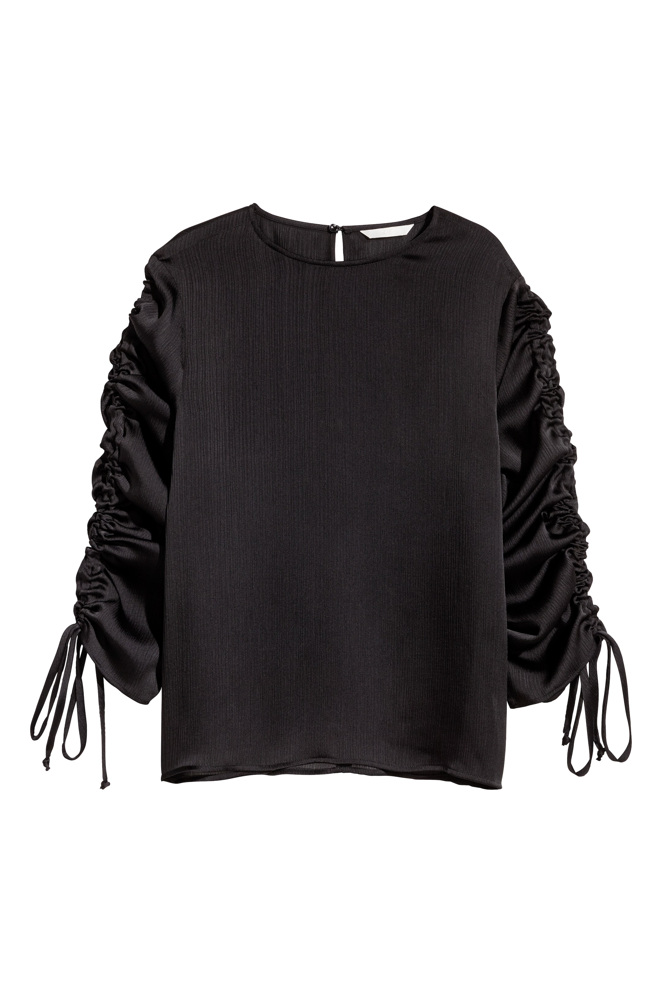 View larger image: Blouse with drawstrings - Black - Ladies | H&M GB 1