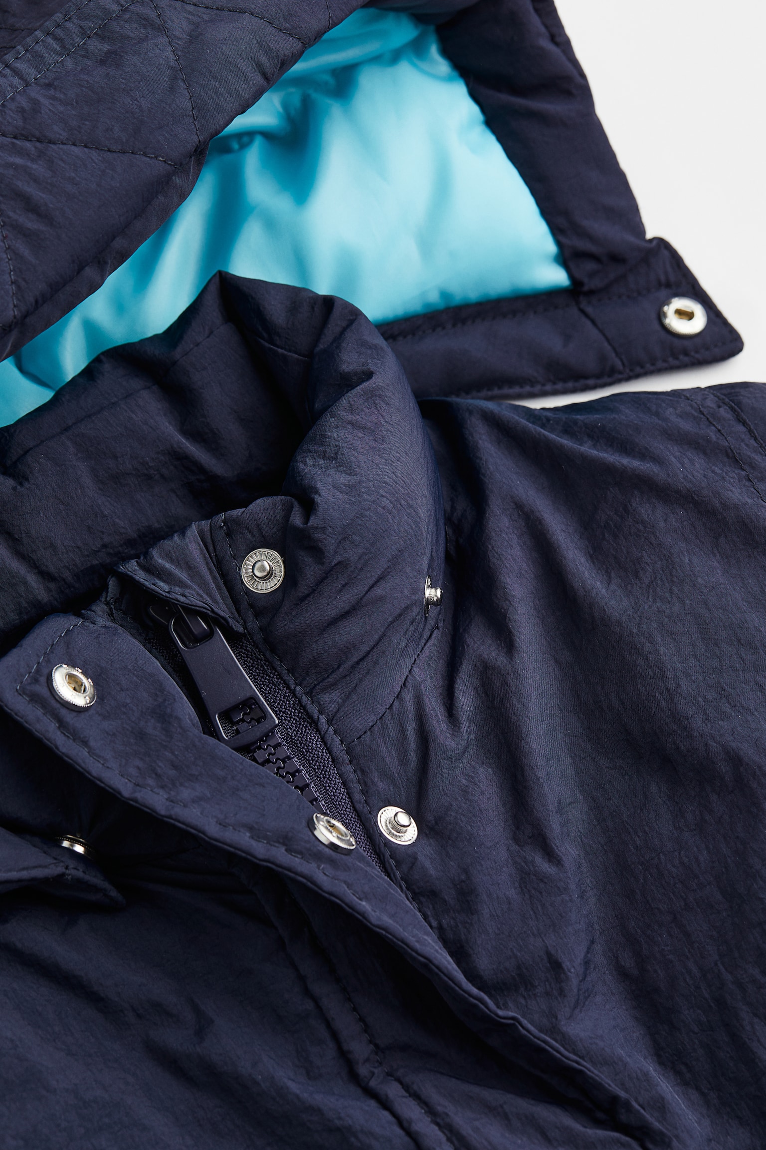 Padded nylon parka - Navy blue - 5