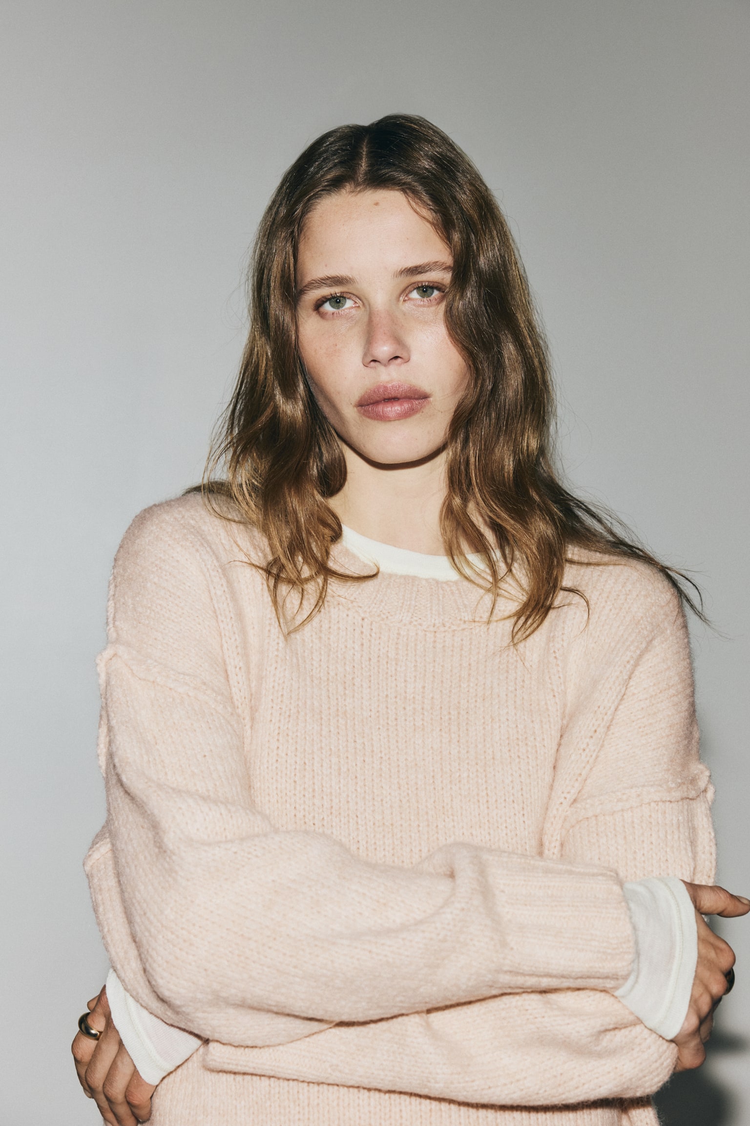 Oversized jumper - Light beige/Beige marl - 3