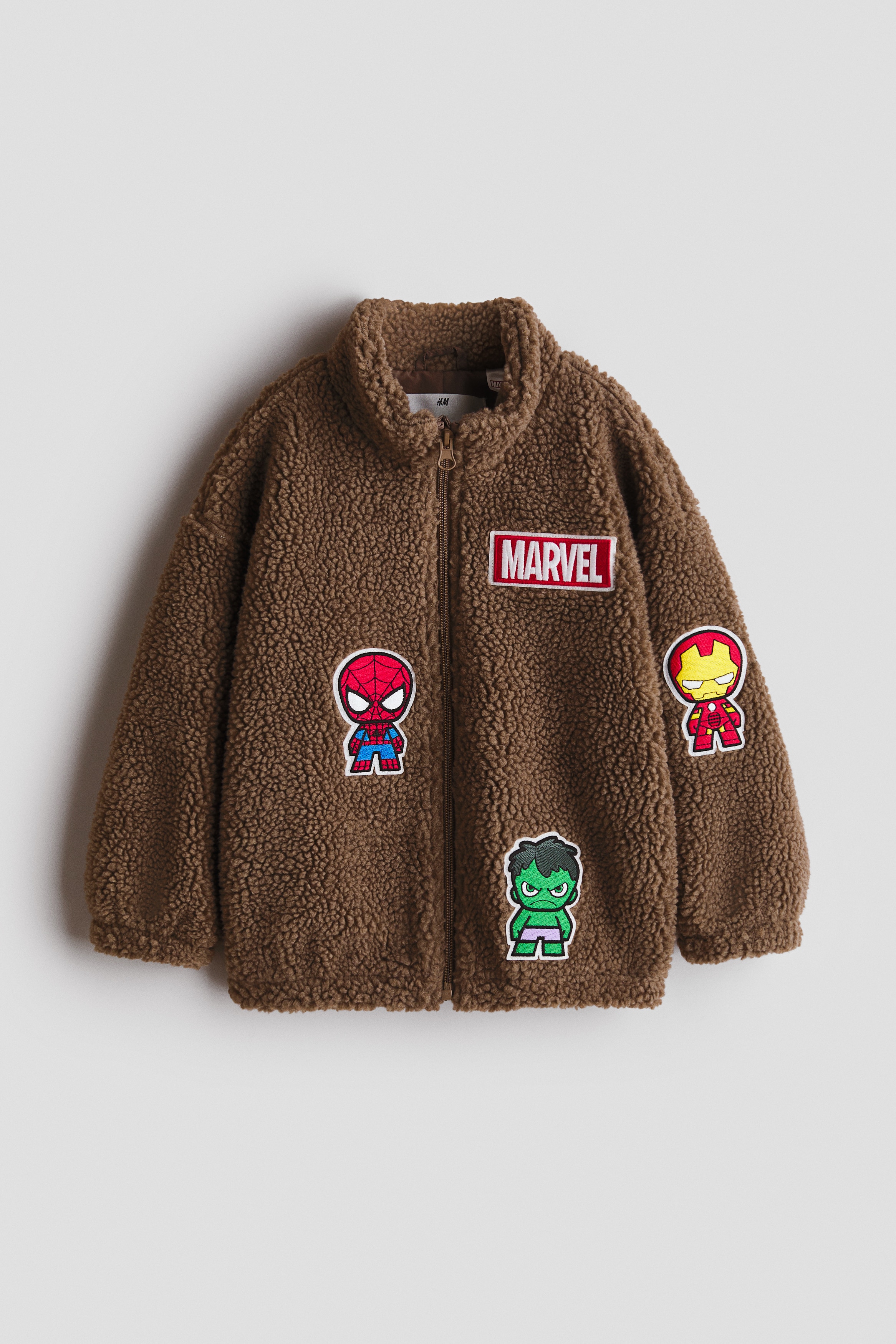Appliquéd teddy jacketModel
