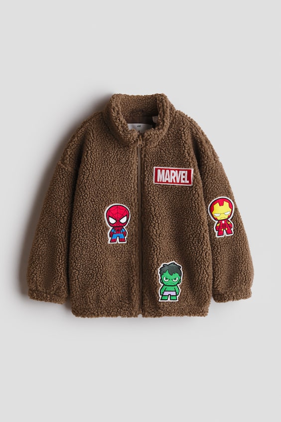Детские куртки H&M Appliquéd Teddy Fleece Jacket