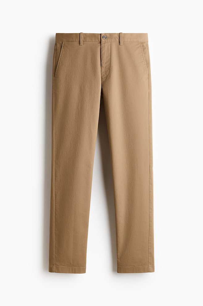 Chino Slim Fit en coton - Beige foncé/Beige clair/Bleu marine/Noir - 1