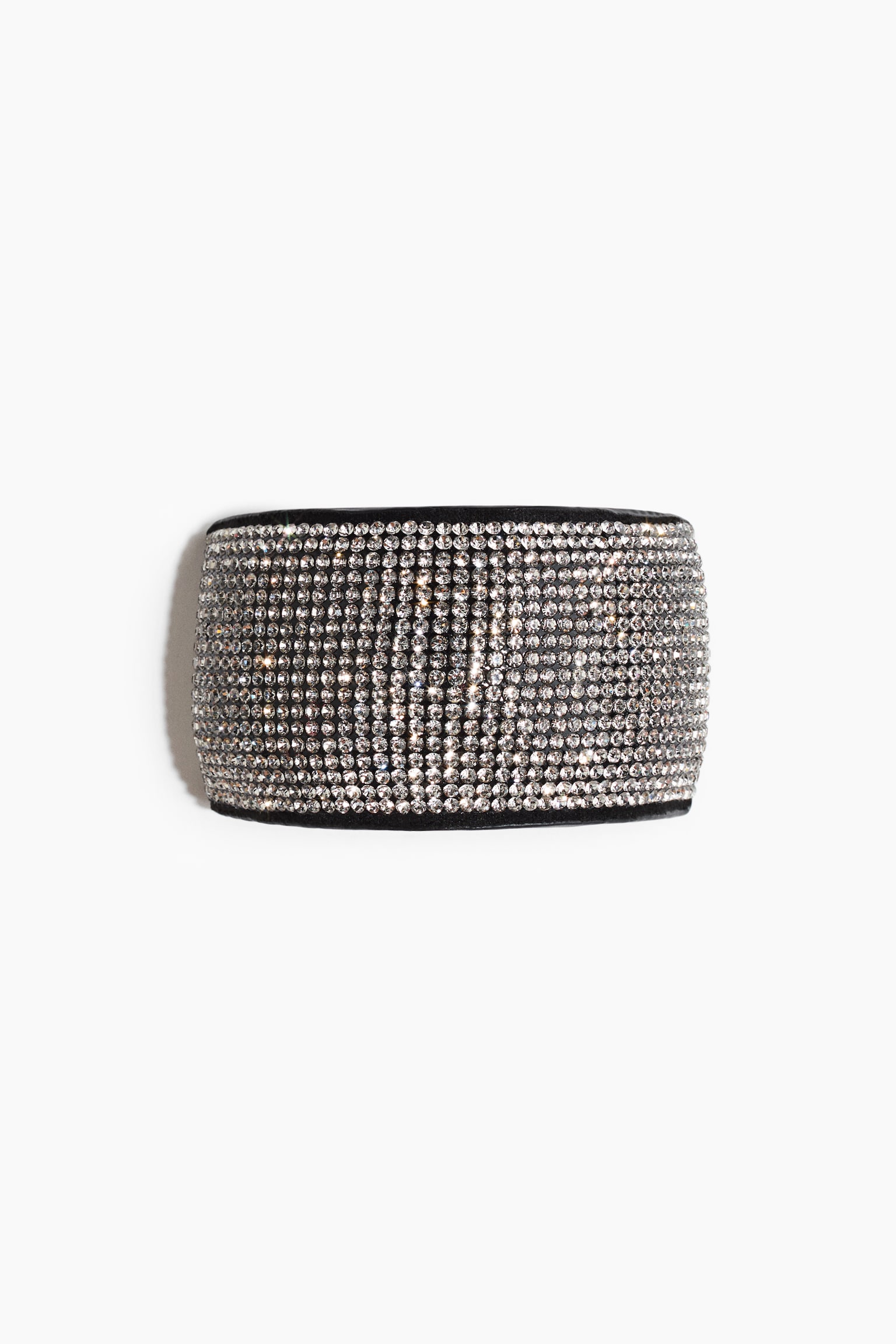 Appliquéd hair elastic - Noir/argenté