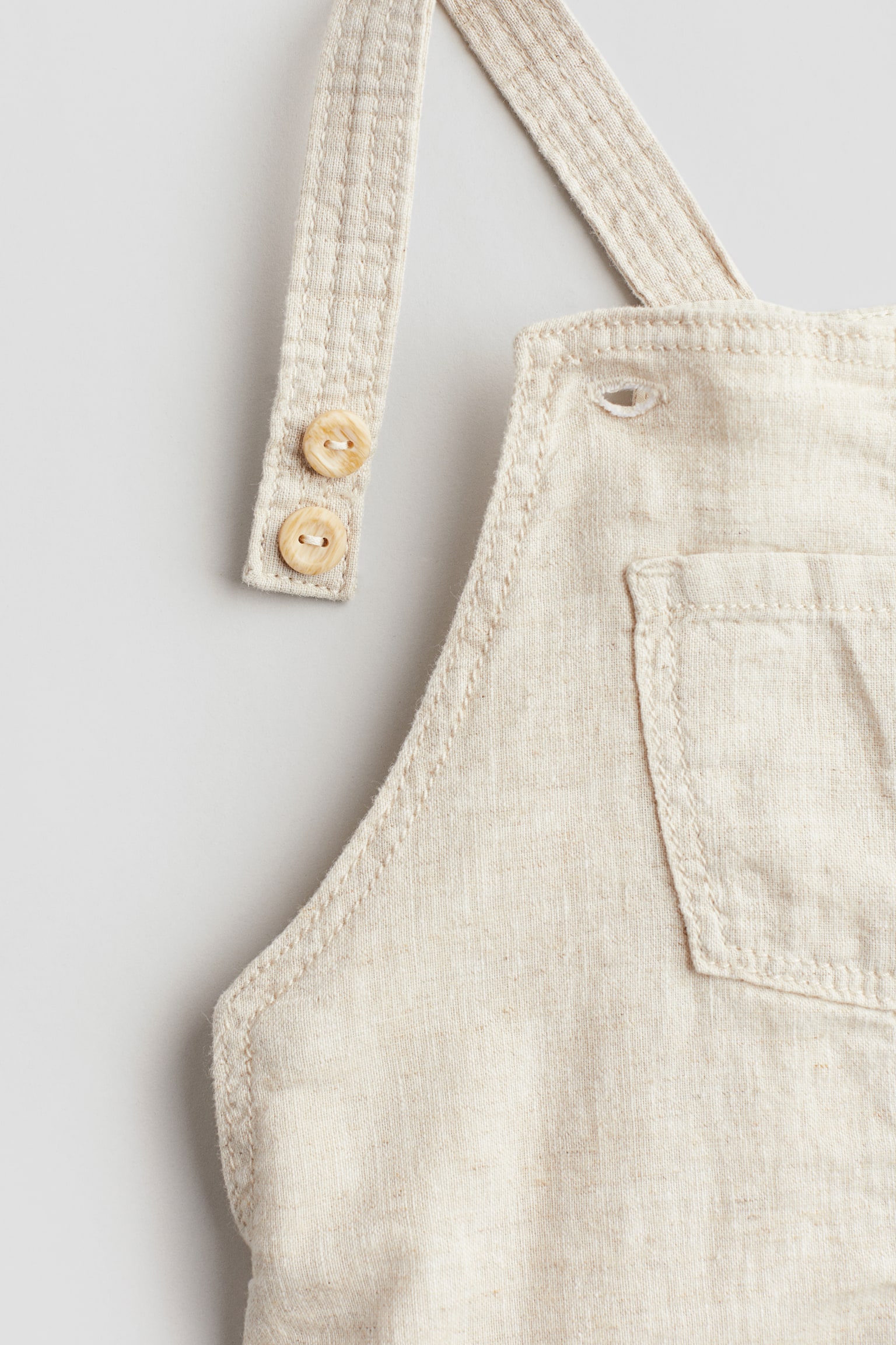 Linen-blend dungarees - Light beige marl - 2